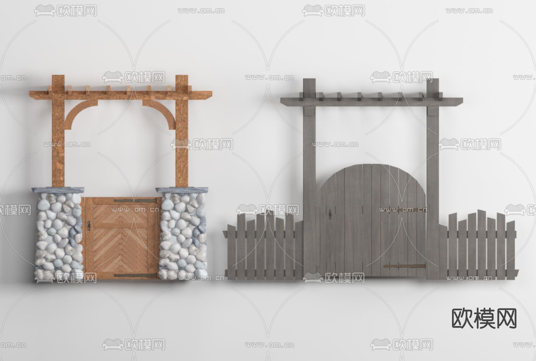 欧式围栏门免费3d模型下载