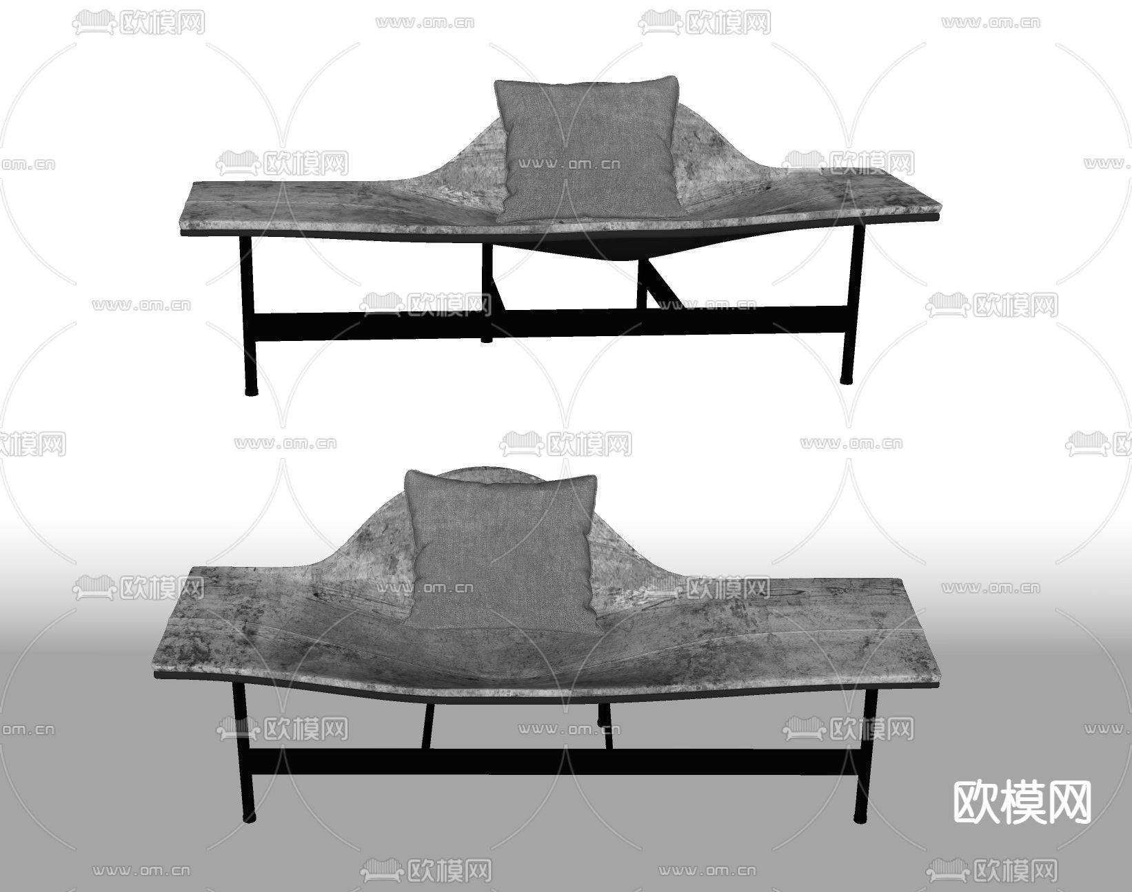 现代休闲椅su模型下载（渲染图2）