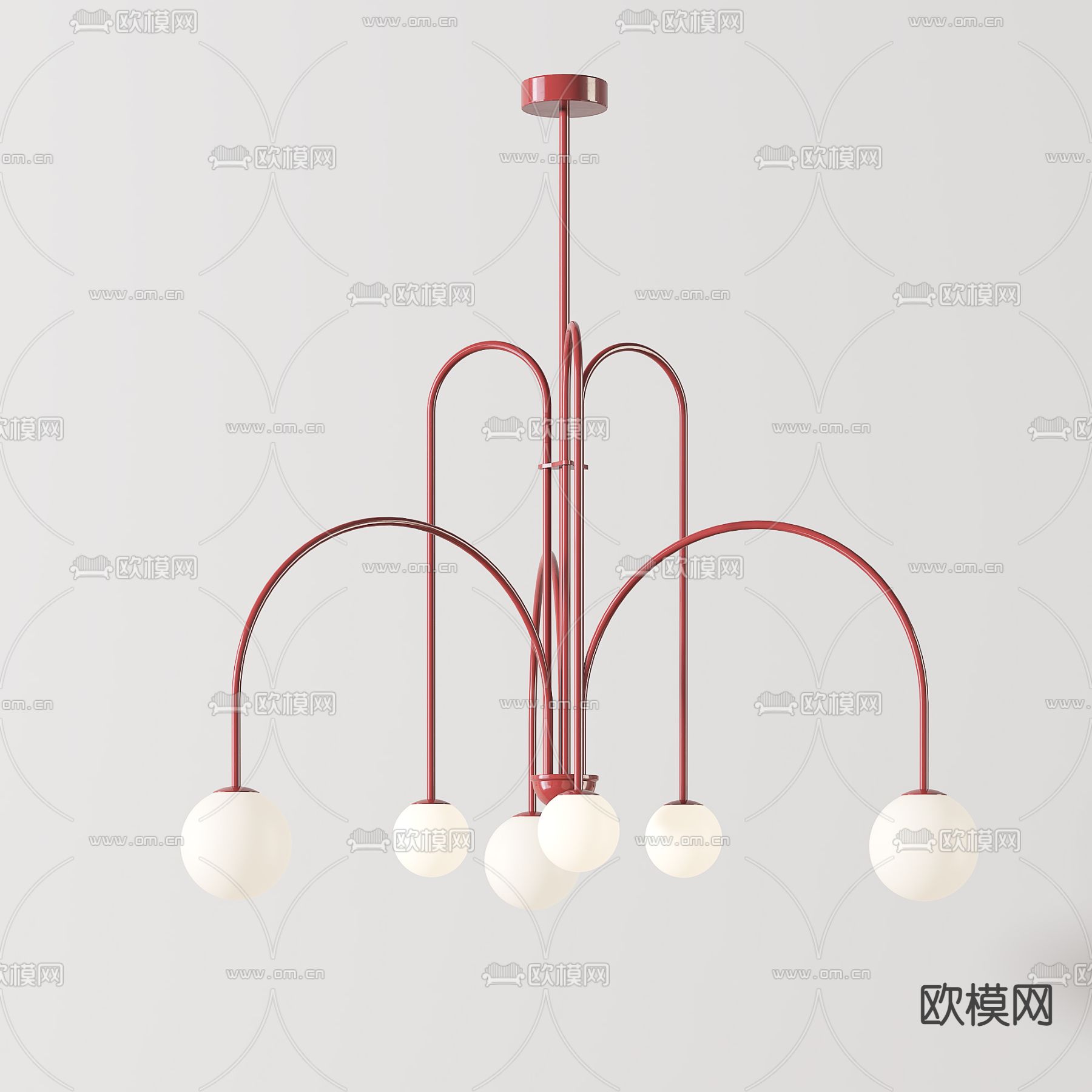 北欧球形吊灯3d模型下载（渲染图5）