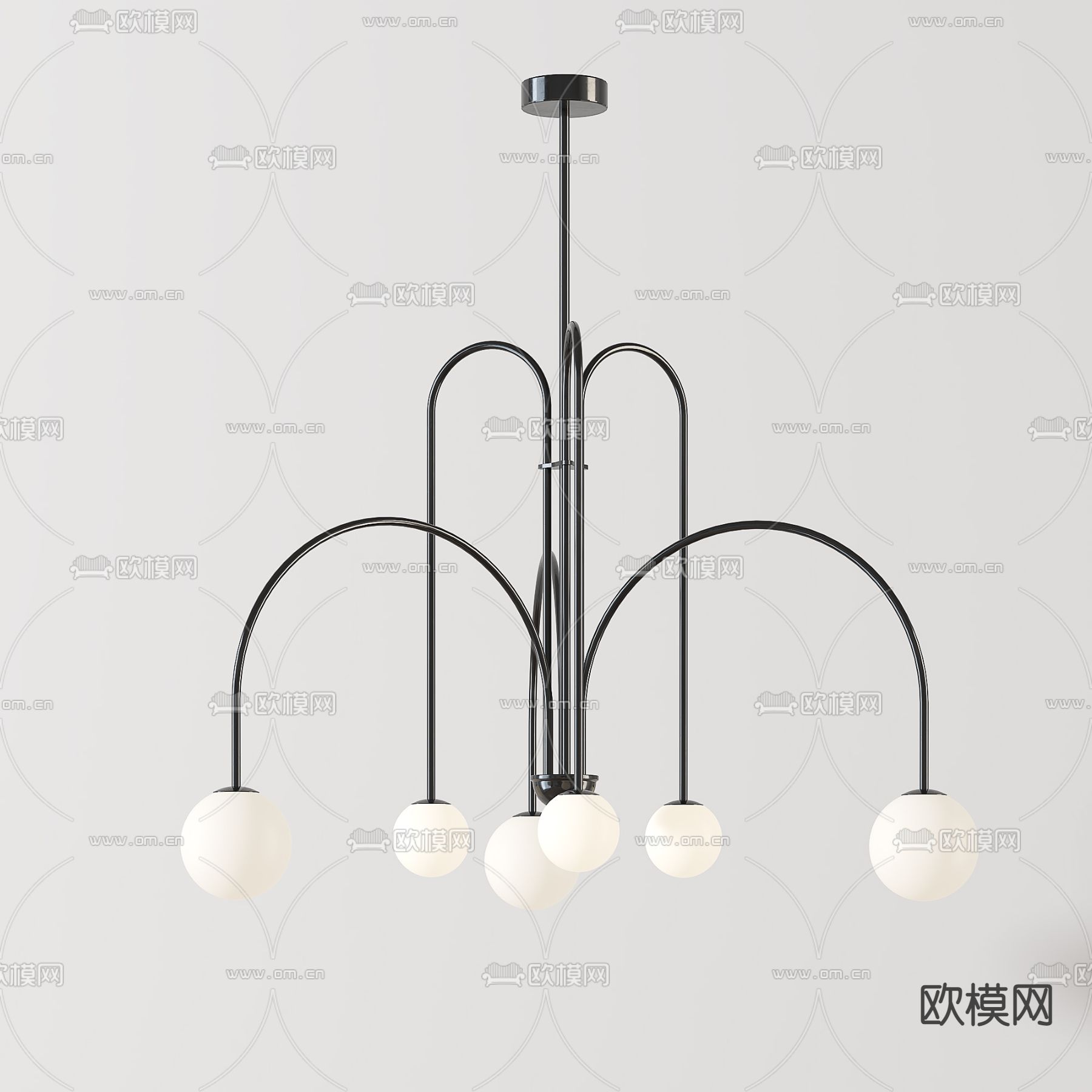 北欧球形吊灯3d模型下载（渲染图3）