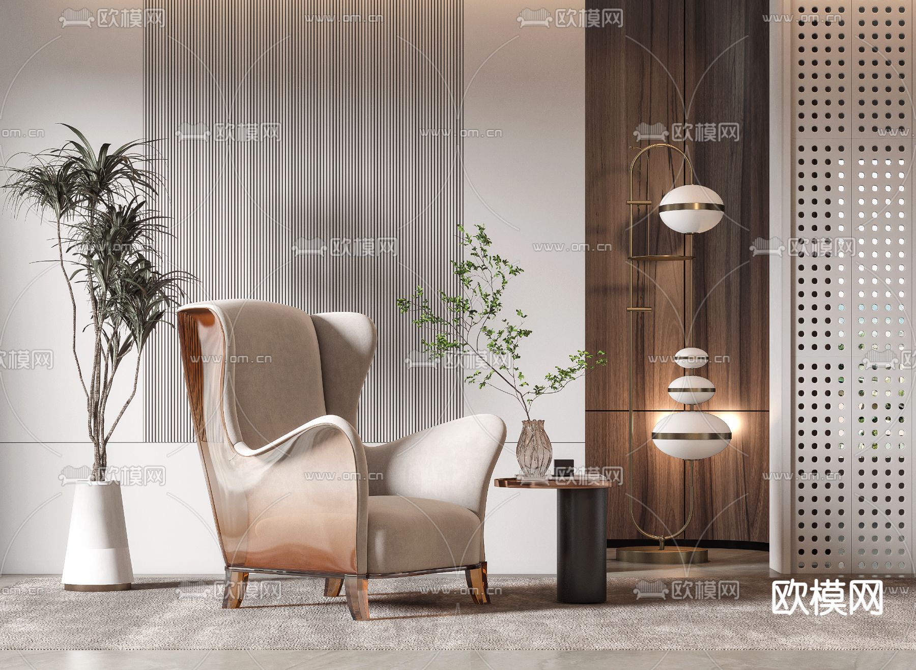 现代亚克力休闲沙发3d模型下载