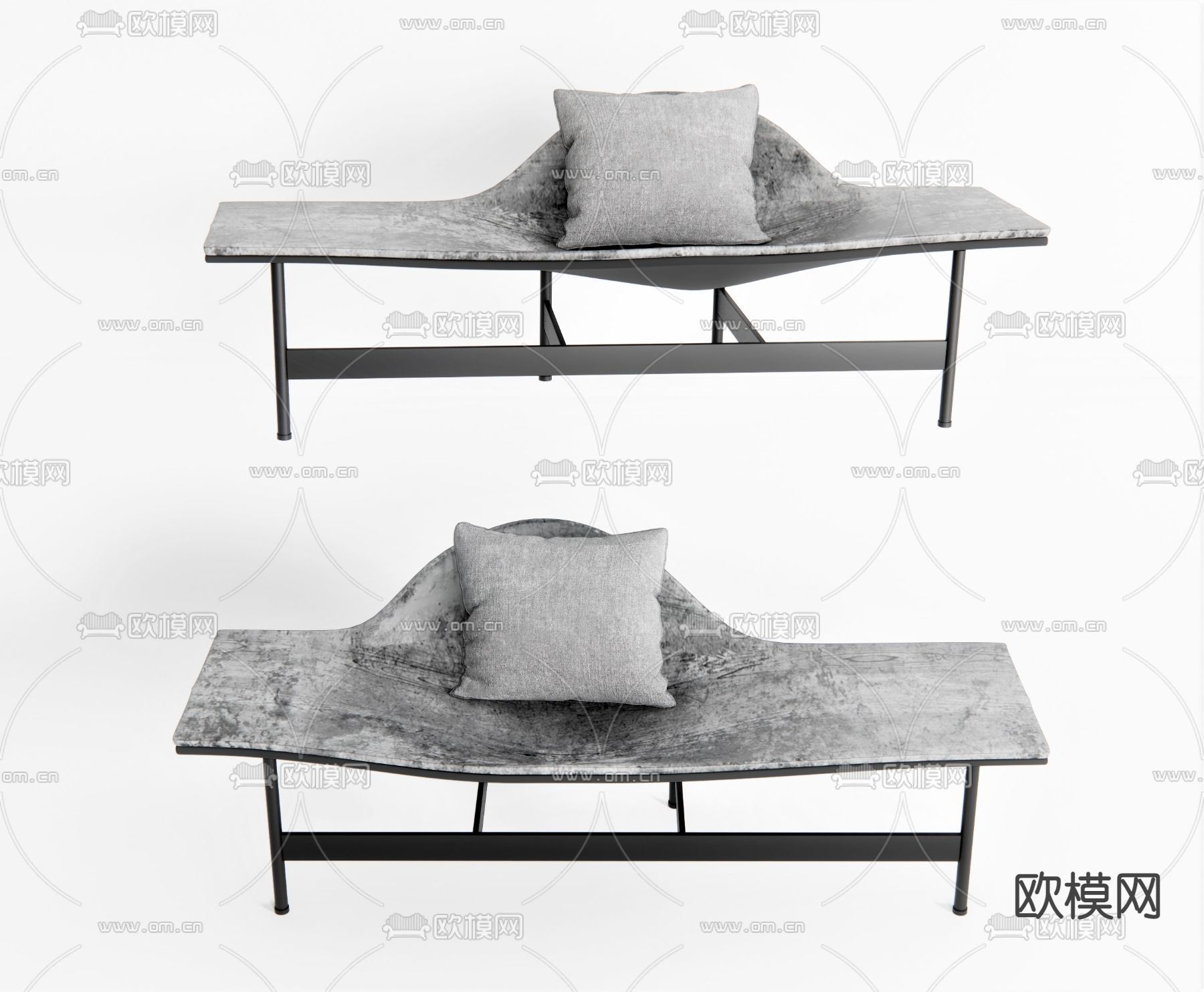 现代休闲椅su模型下载（渲染图1）