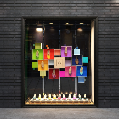 现代鞋店橱窗3d模型