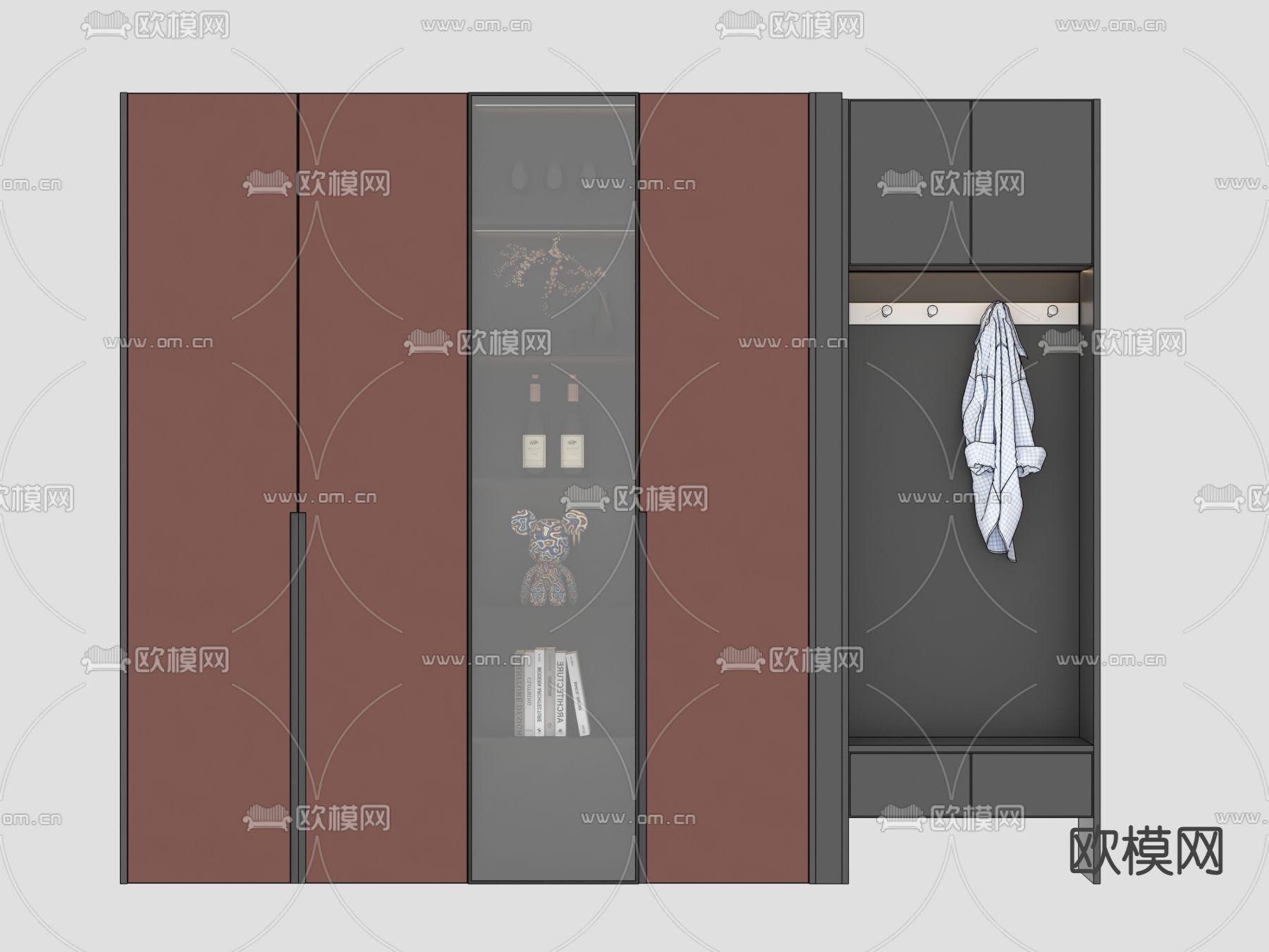 现代入户鞋柜su模型下载（渲染图2）