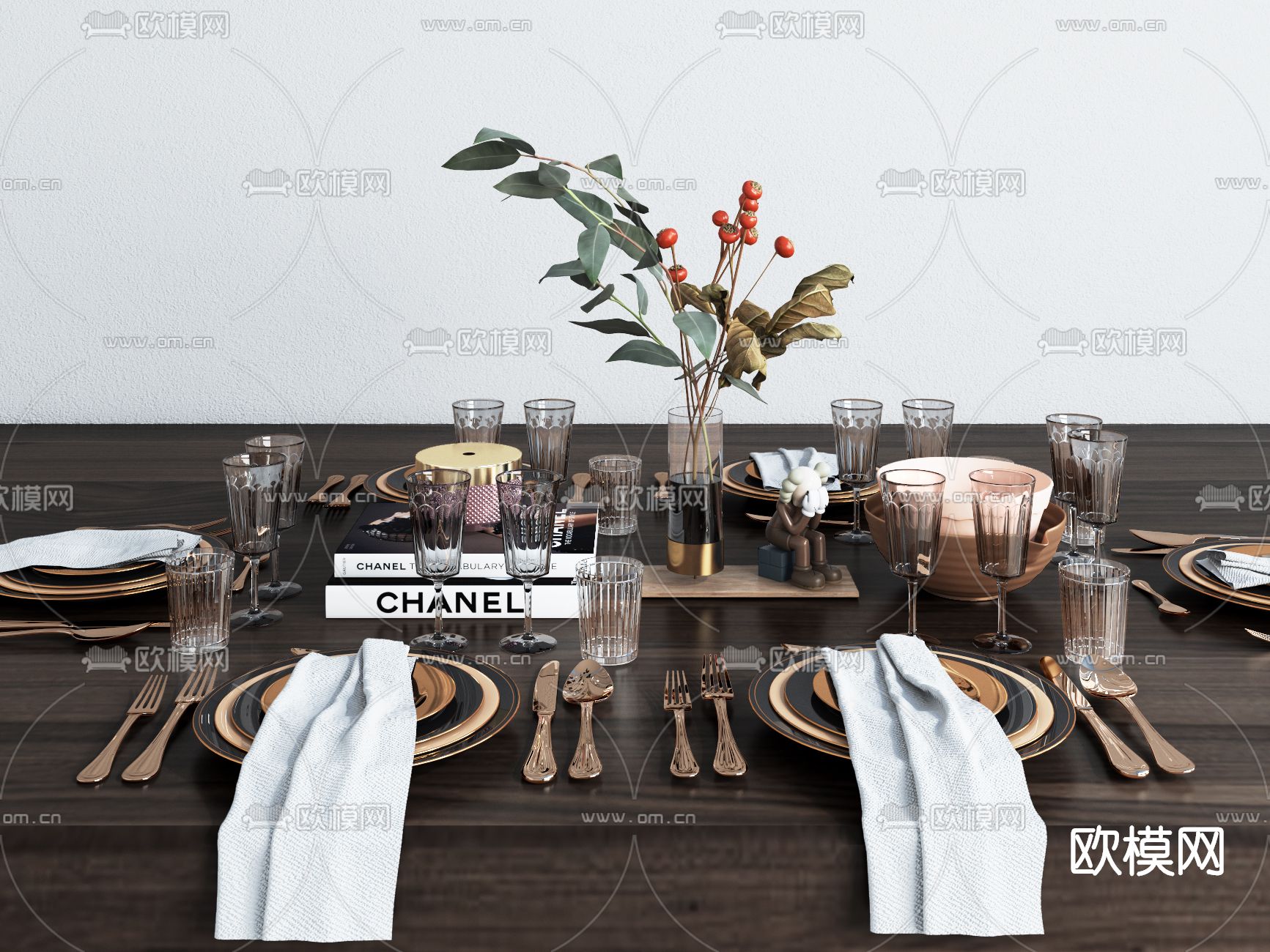 现代餐具免费3d模型下载