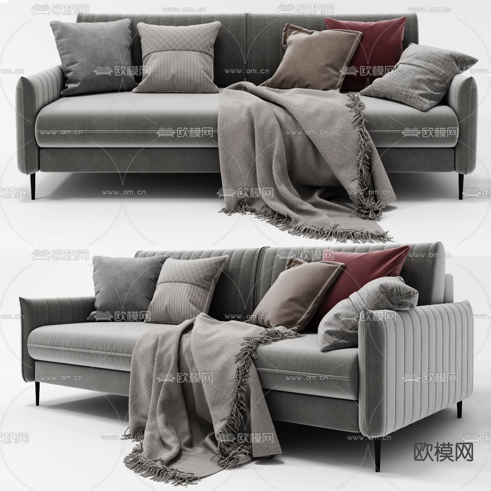 FLEXFORM 布艺双人沙发3d模型下载（渲染图1）