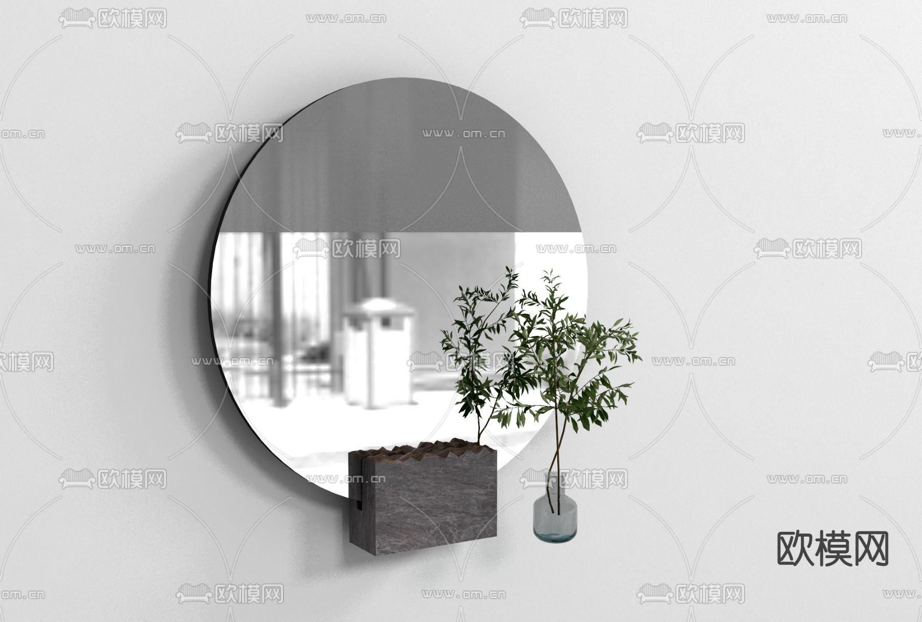 现代镜子免费3d模型下载