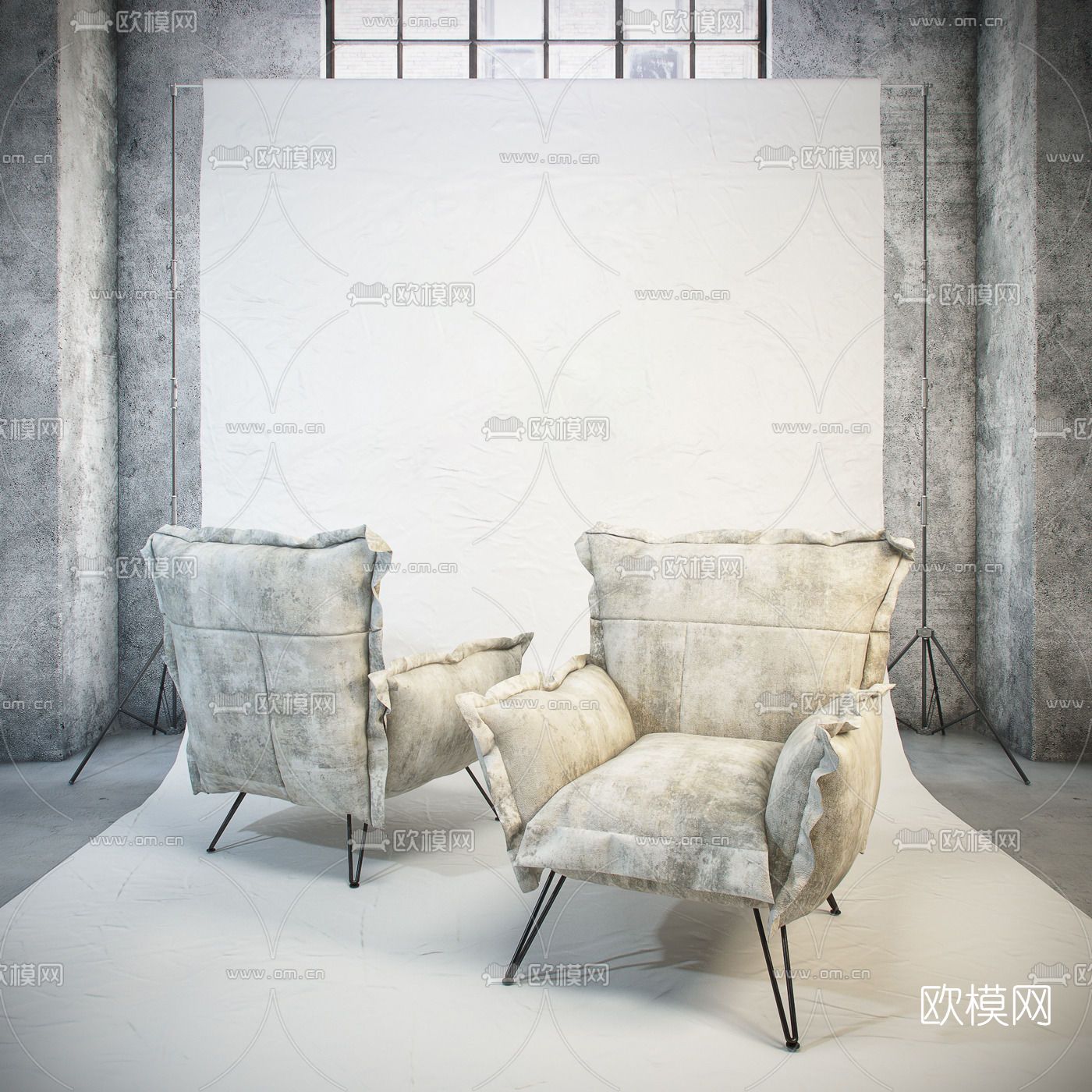 现代单人沙发免费3d模型下载