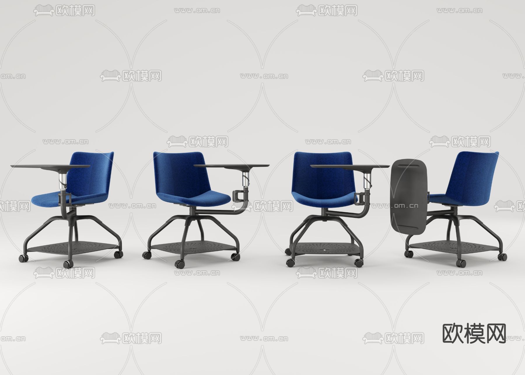 现代办公椅培训桌椅3d模型下载