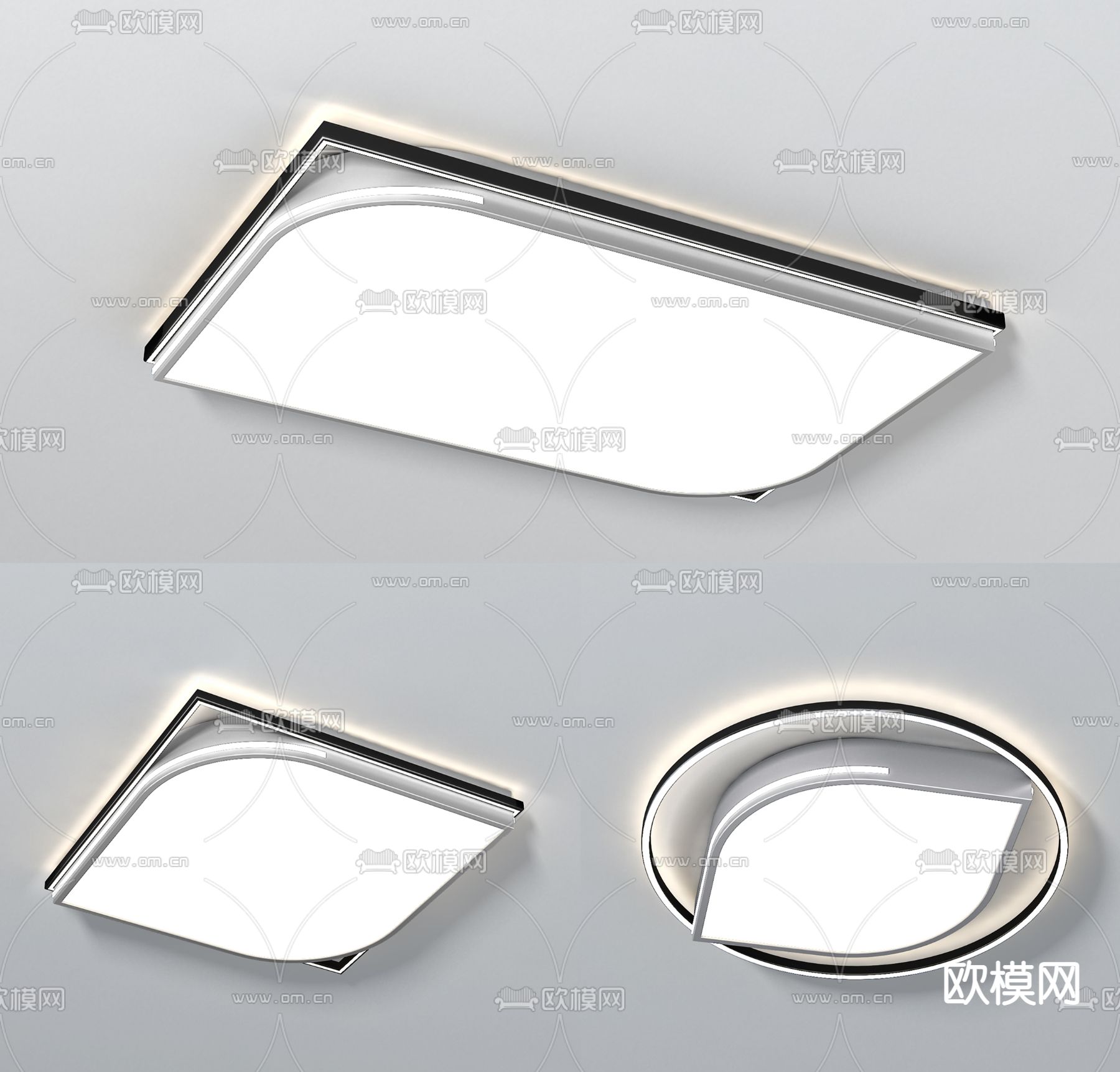 现代轻奢吸顶灯3d模型下载