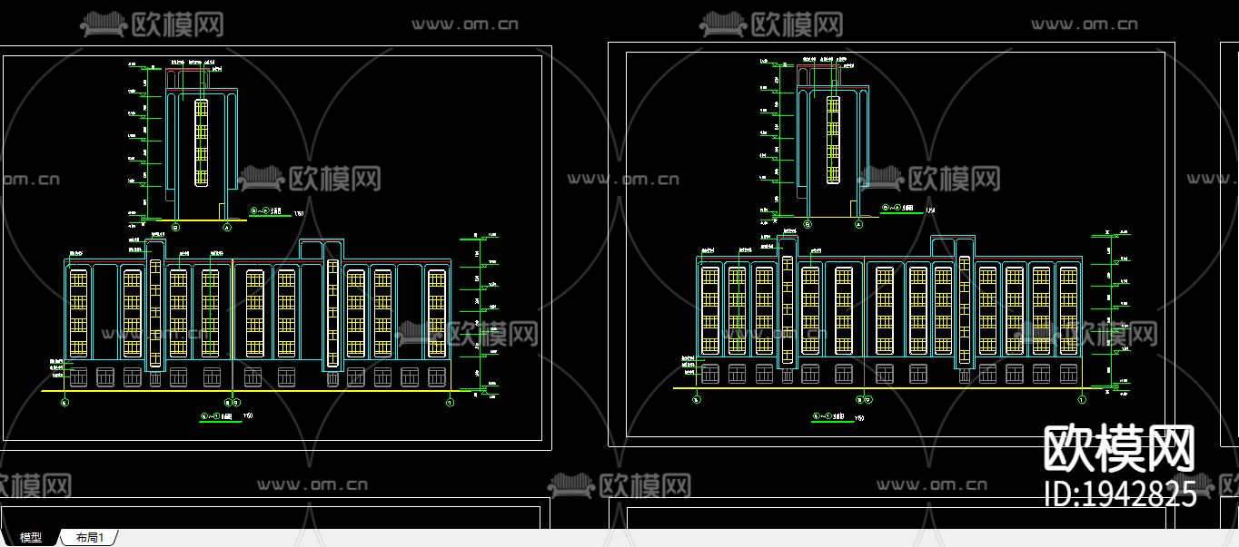 某宾馆建筑cad施工图下载（渲染图2）