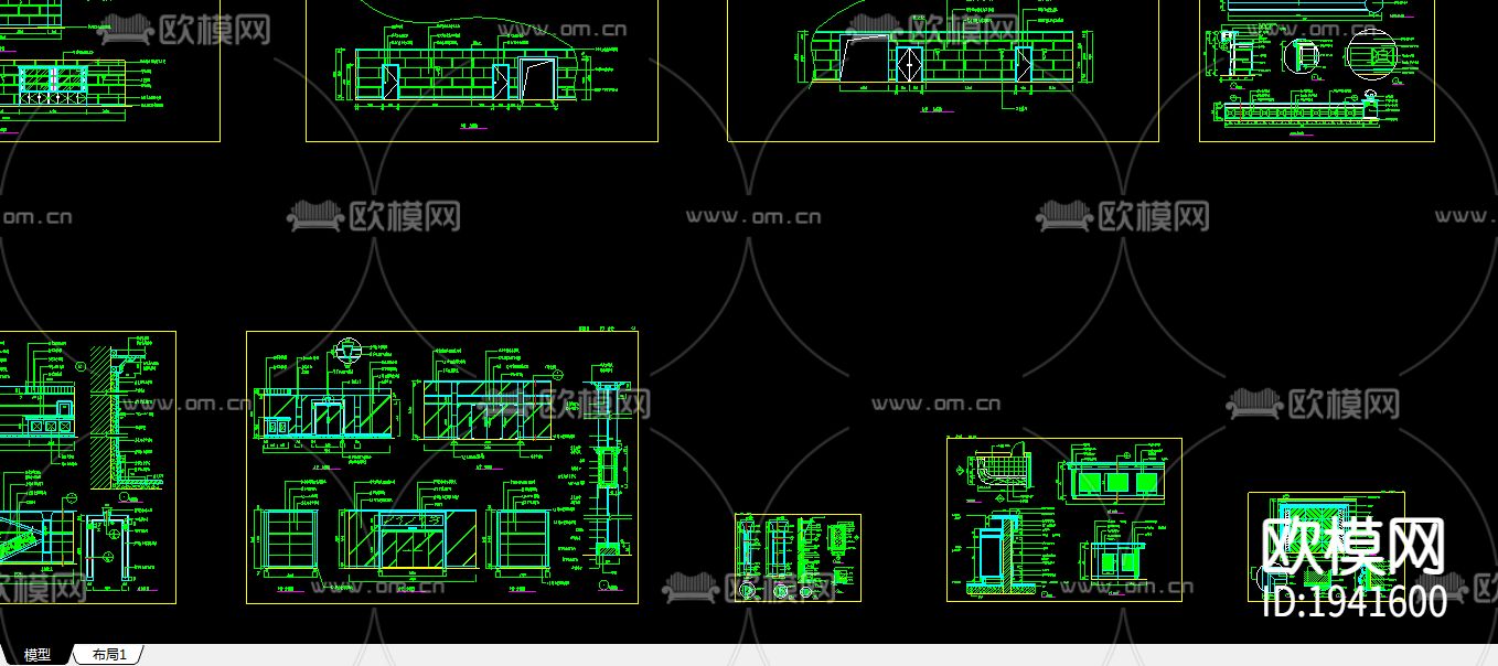 某宾馆大堂cad施工图下载（渲染图1）