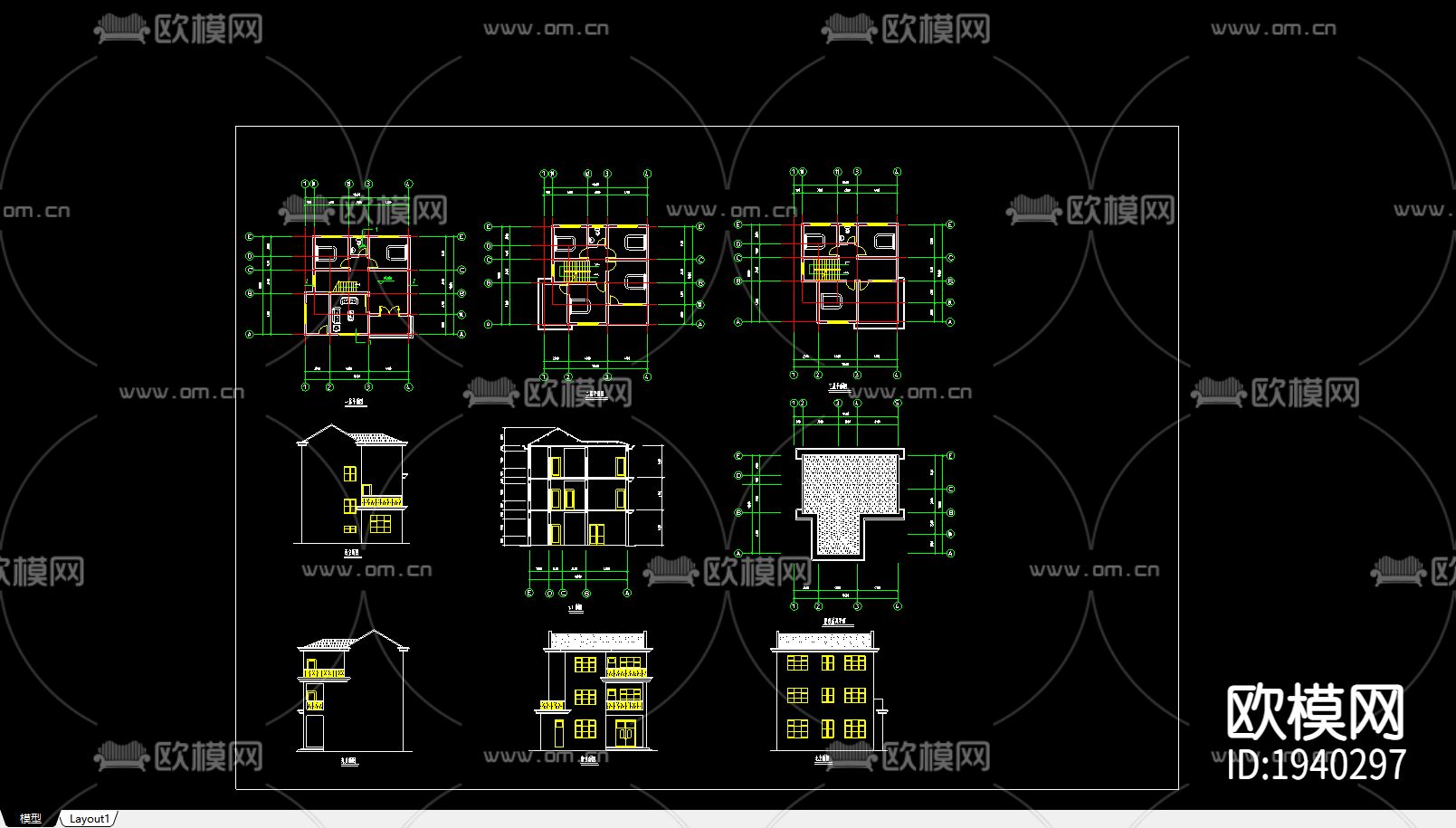 农村住宅设计方案下载（渲染图1）