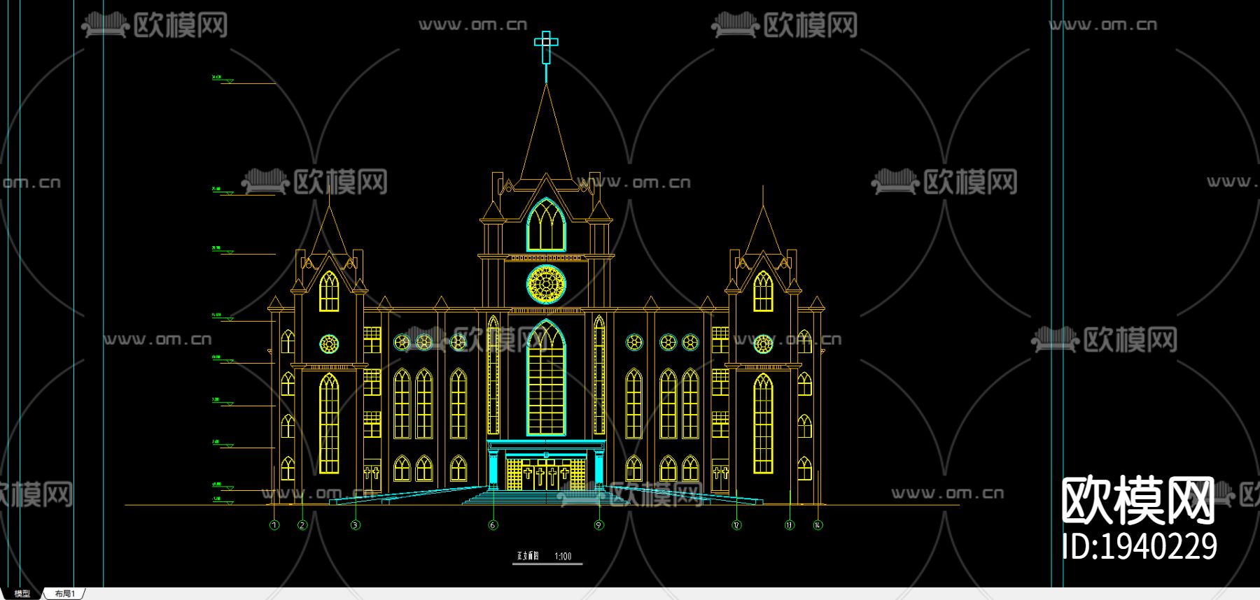 圣经学校建筑施工图下载（渲染图1）