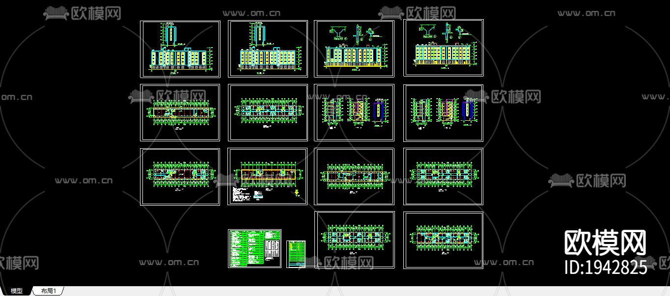 某宾馆建筑cad施工图下载（渲染图1）
