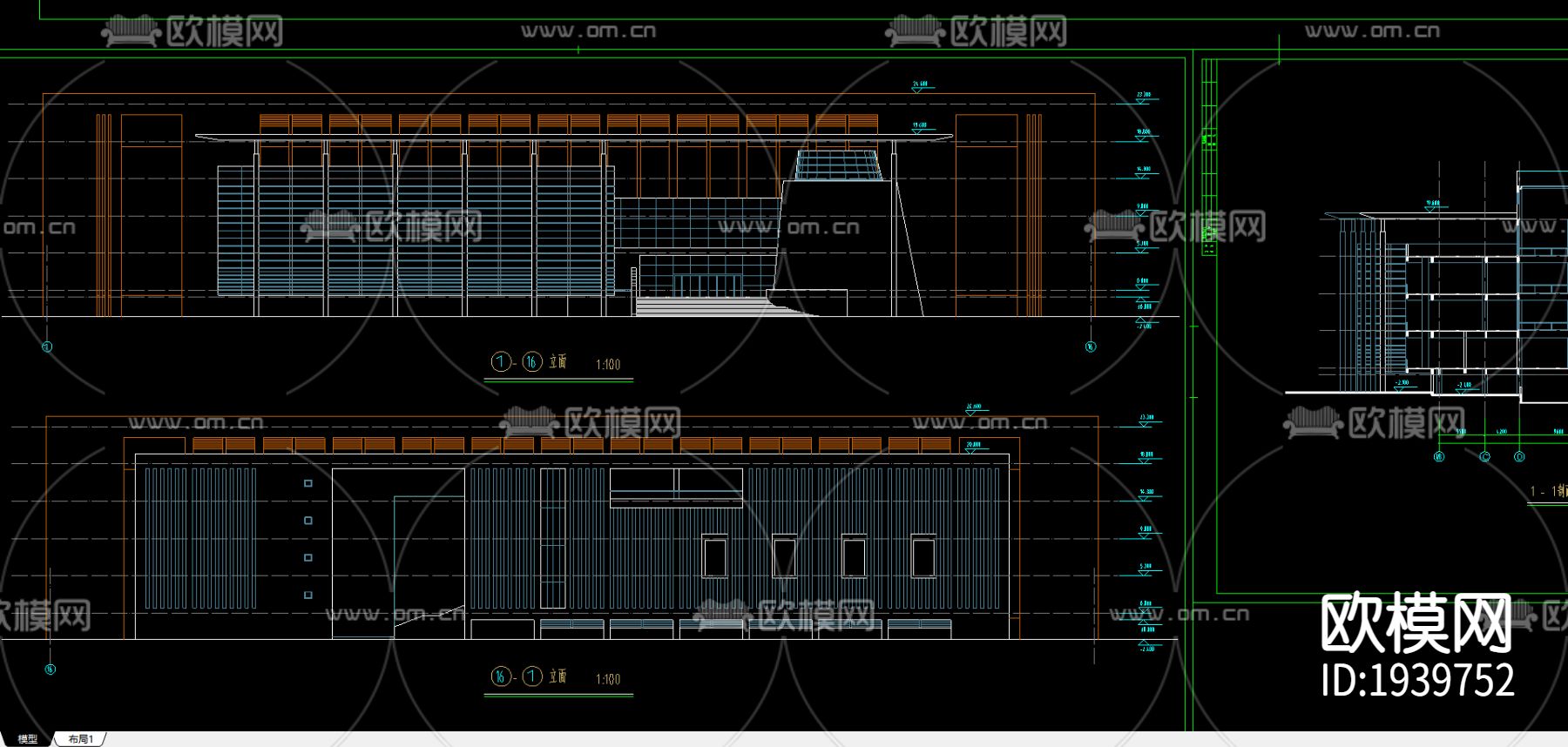 某校图书馆设计图下载（渲染图1）