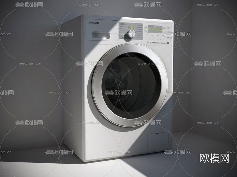 现代滚筒洗衣机免费3d模型下载