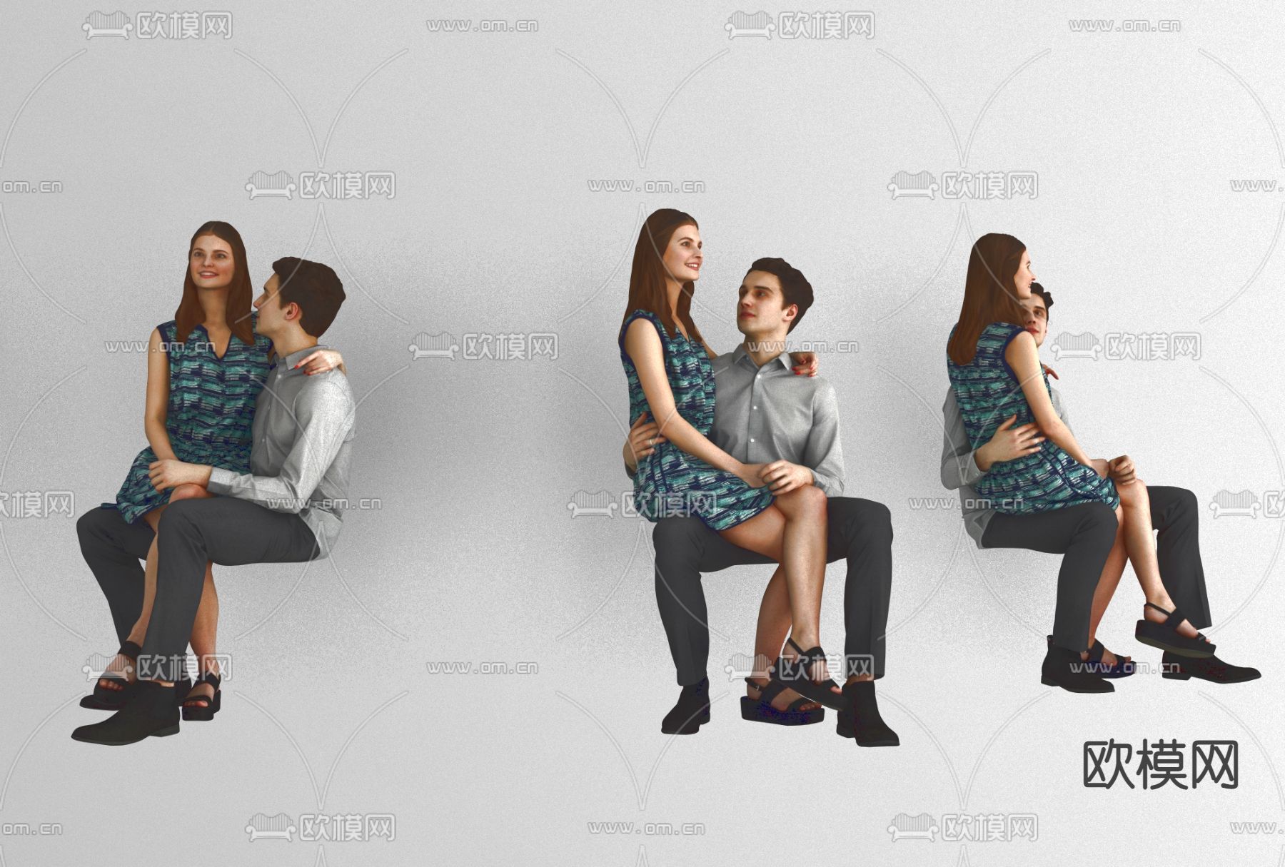 现代情侣人物免费3d模型下载