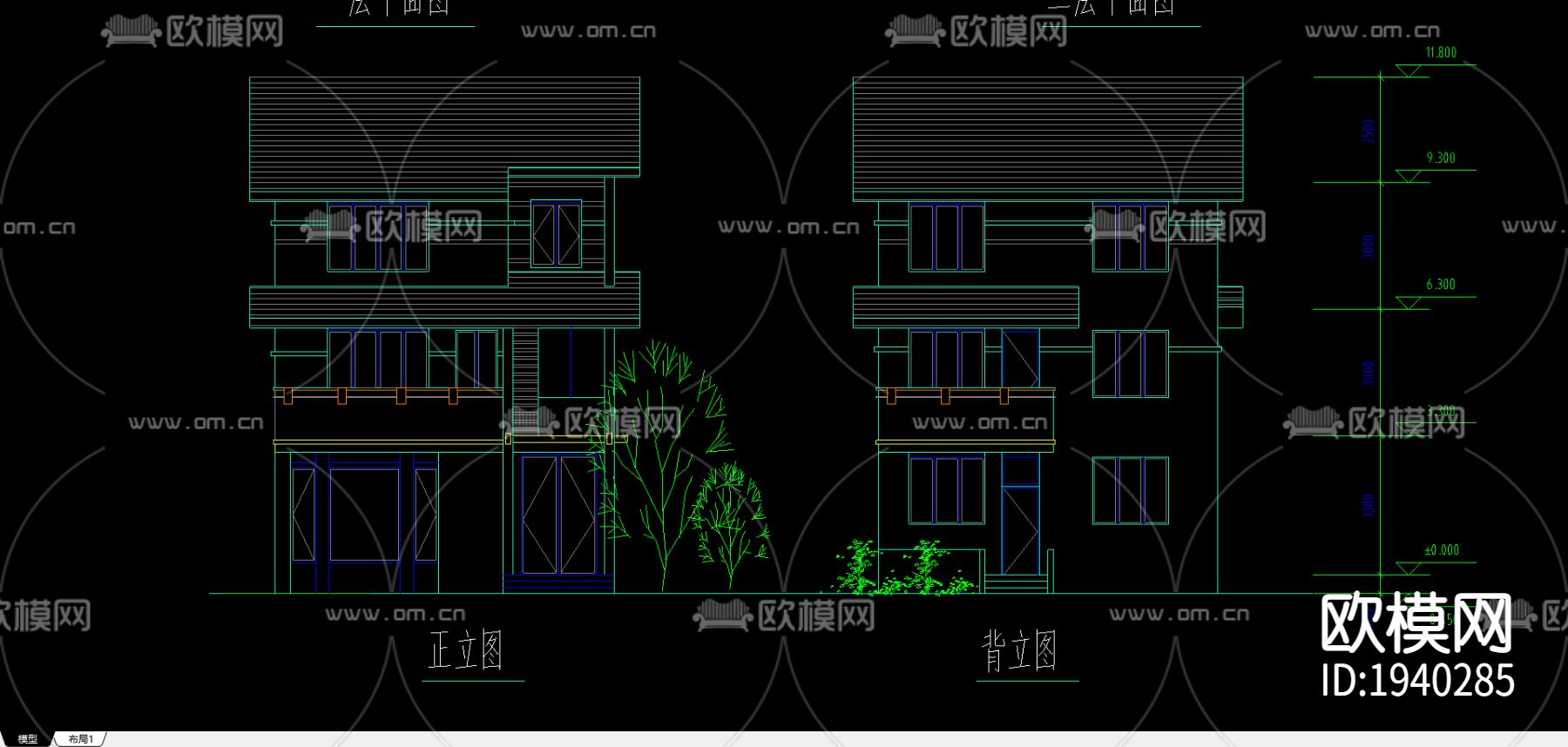 农村小别墅方案下载（渲染图1）