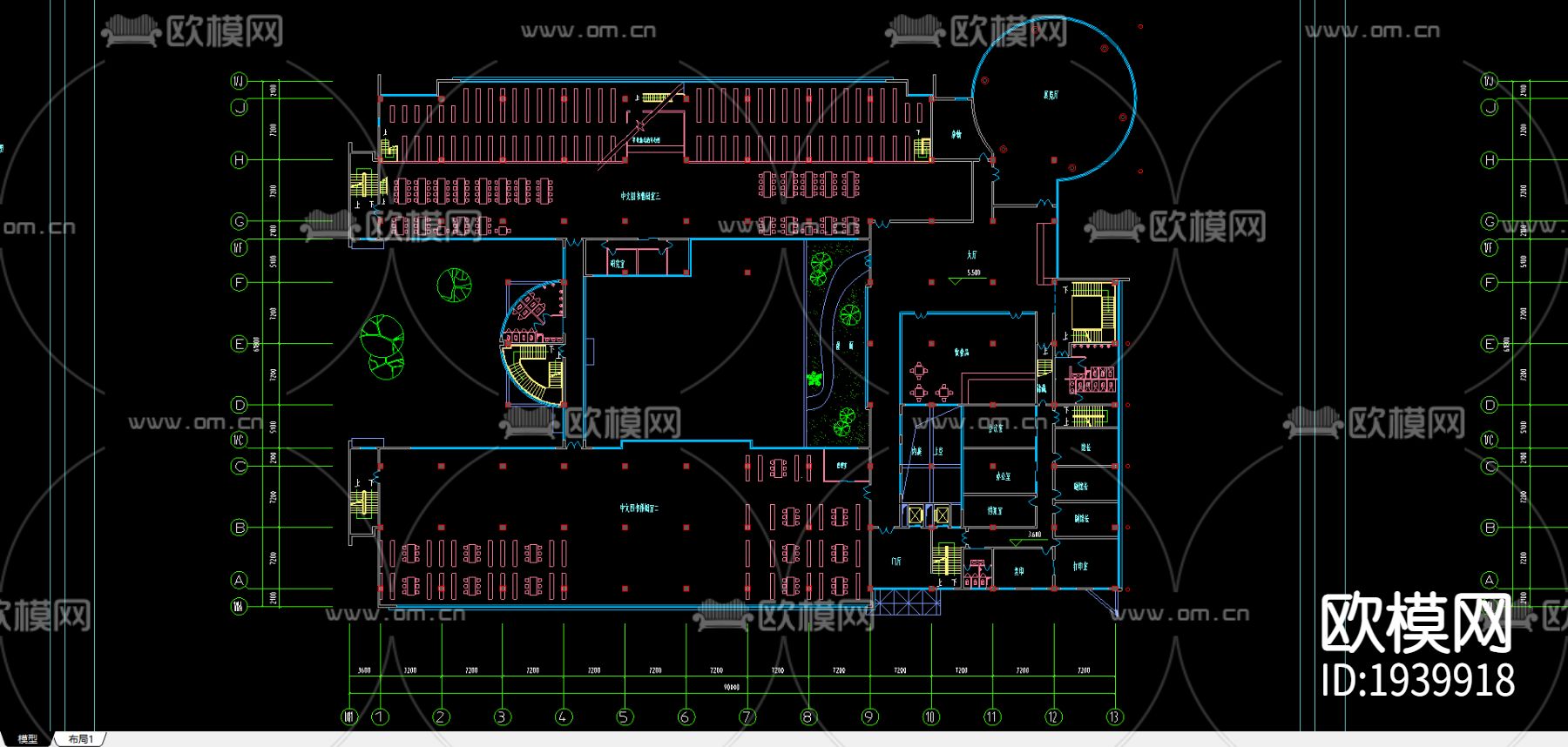 四川农大图书馆CAD施工图下载（渲染图2）