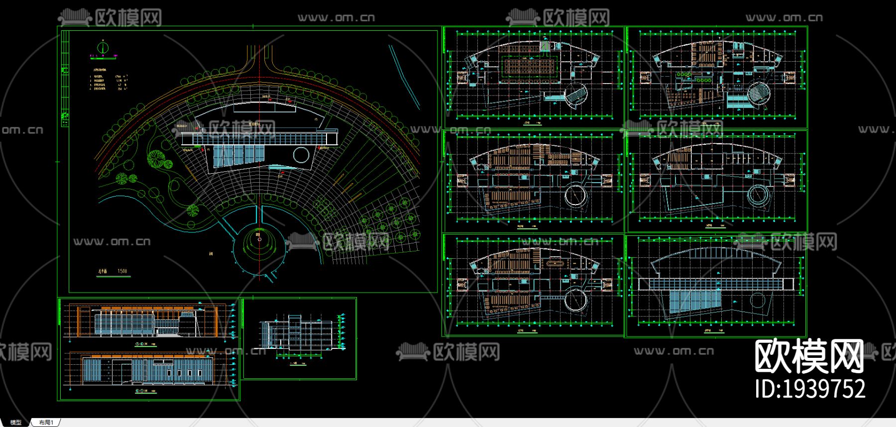 某校图书馆设计图下载（渲染图2）