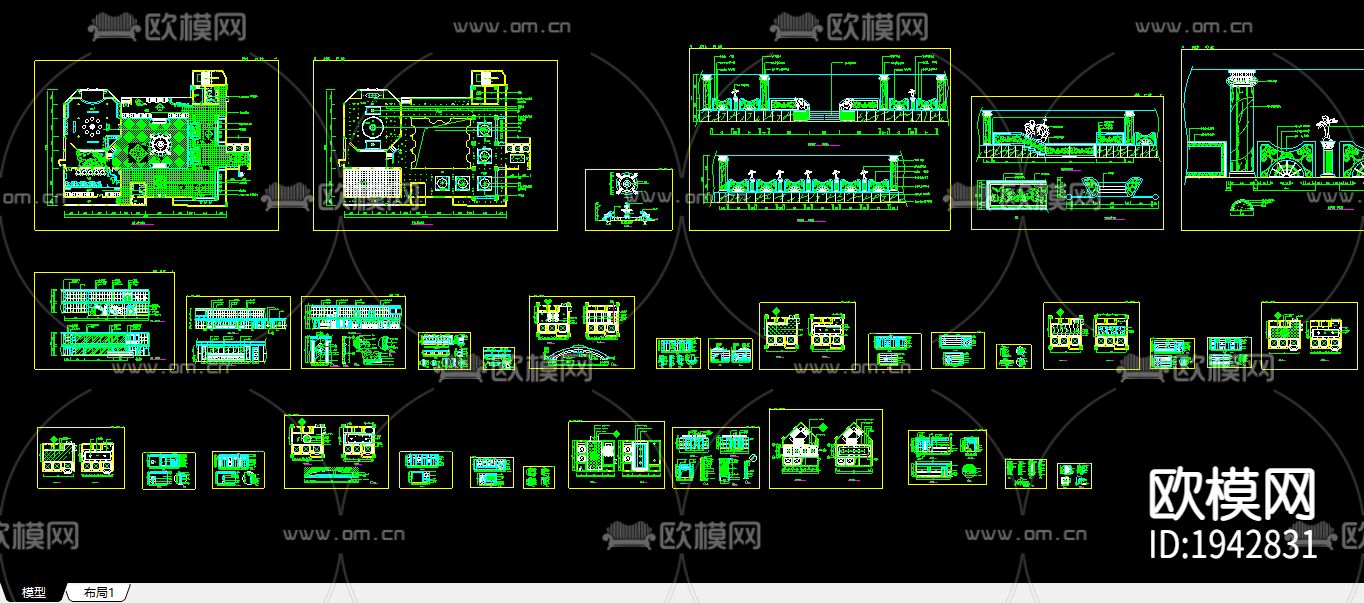 某宾馆cad施工图下载（渲染图1）