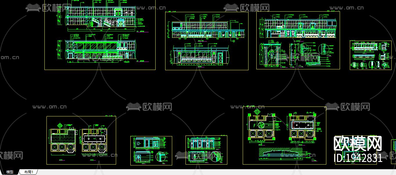 某宾馆cad施工图下载（渲染图2）
