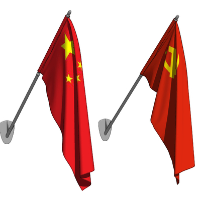  现代中国国旗su模型 