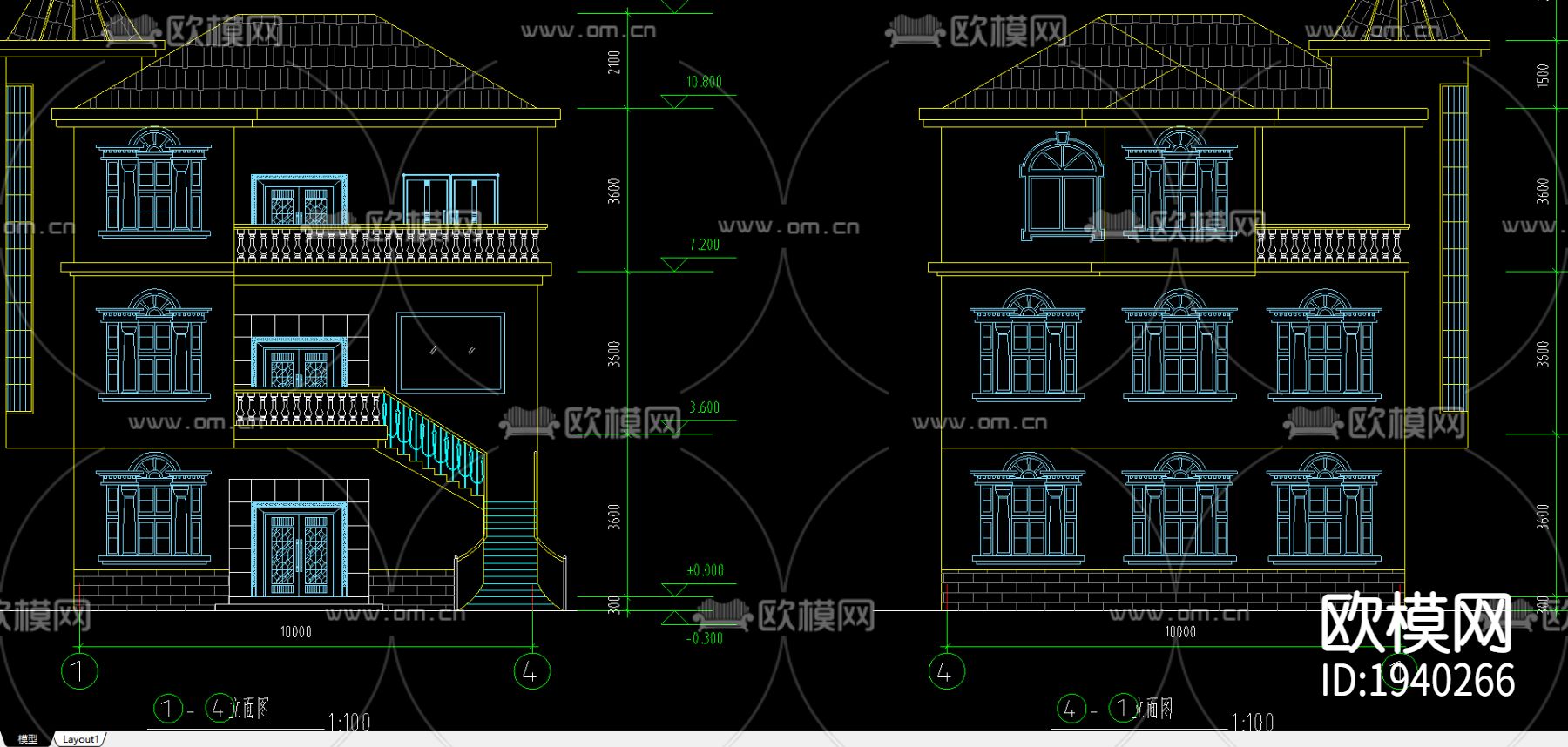 农村别墅设计图下载（渲染图1）