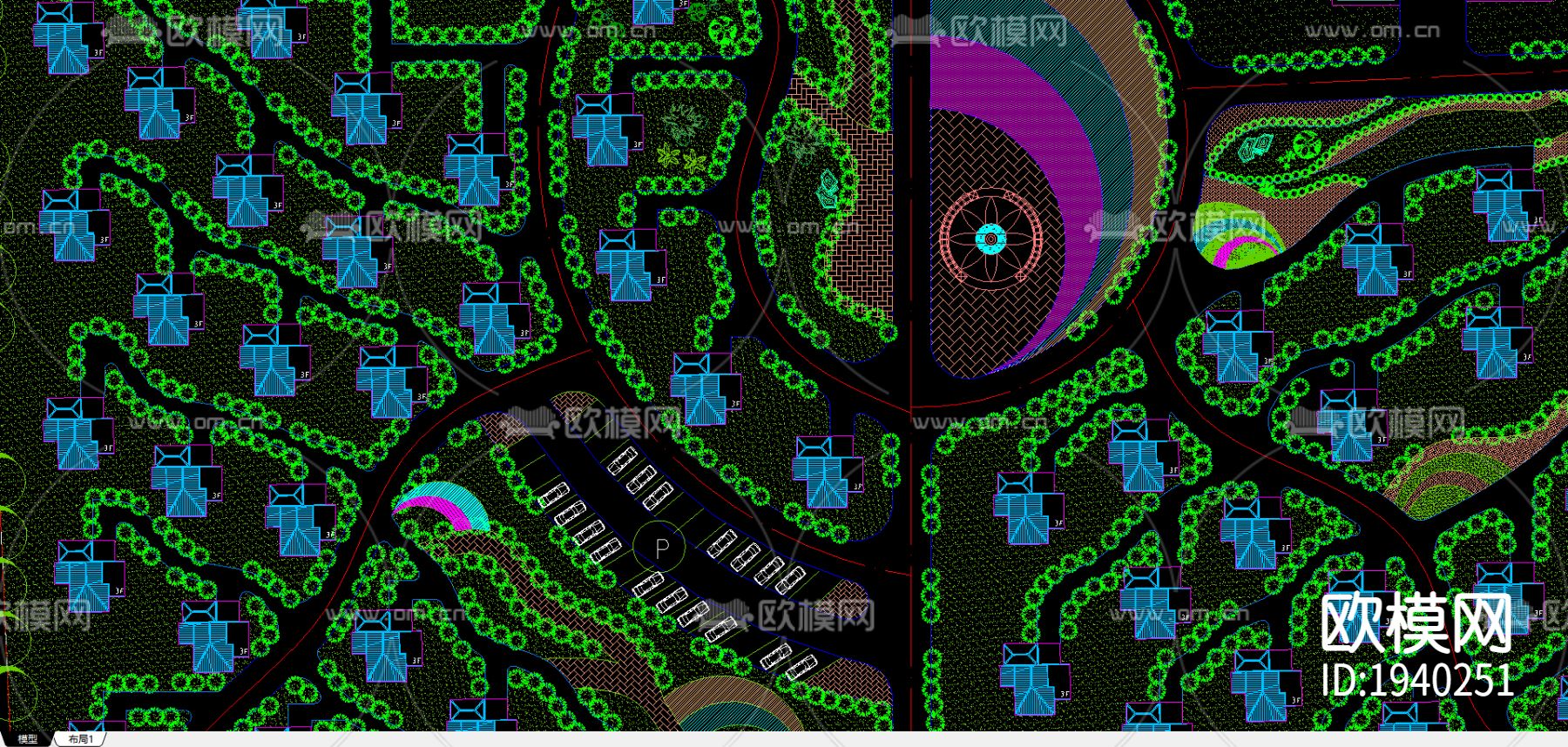 别墅区规划图下载（渲染图3）