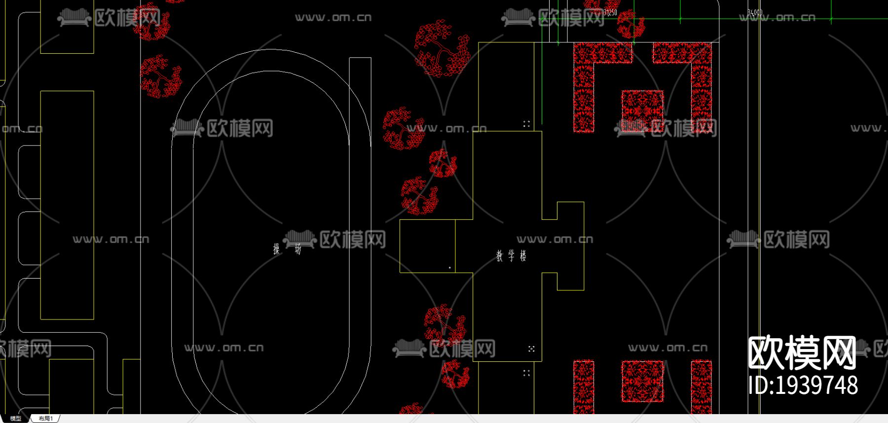 某学校图书馆建筑图下载（渲染图3）