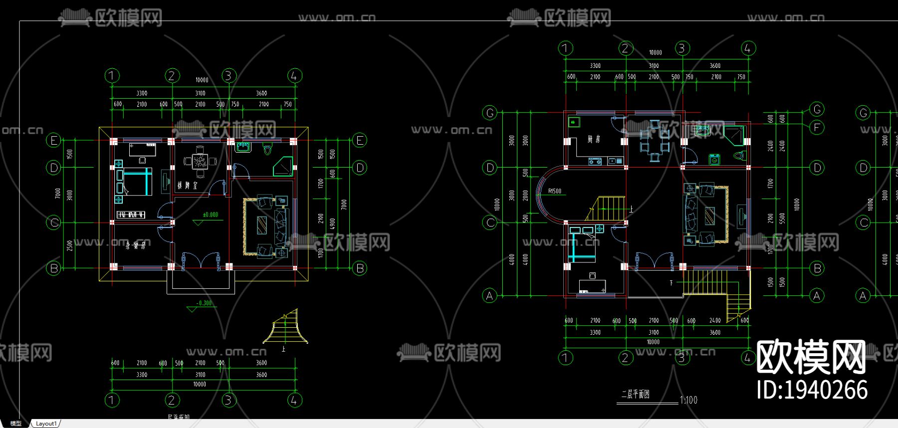 农村别墅设计图下载（渲染图2）