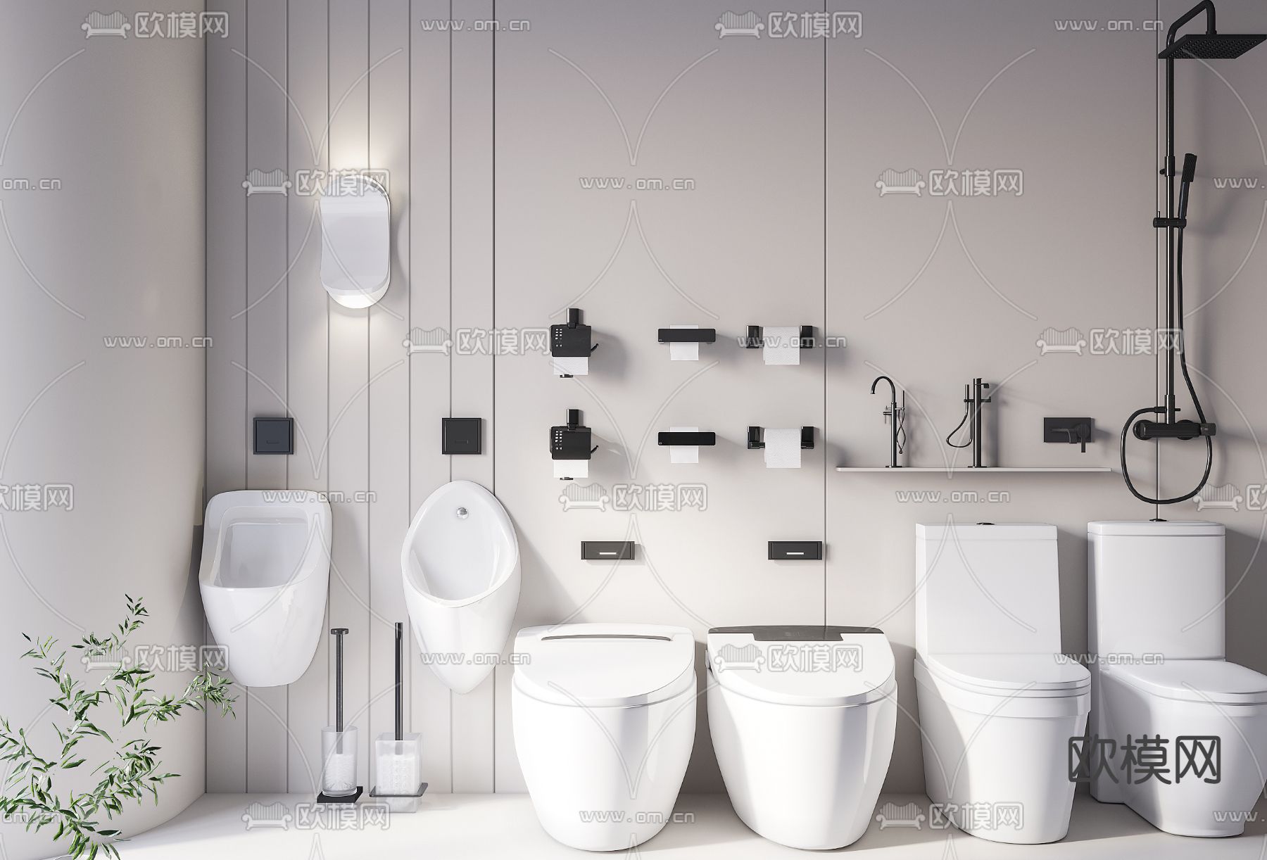 现代马桶座便器3d模型下载