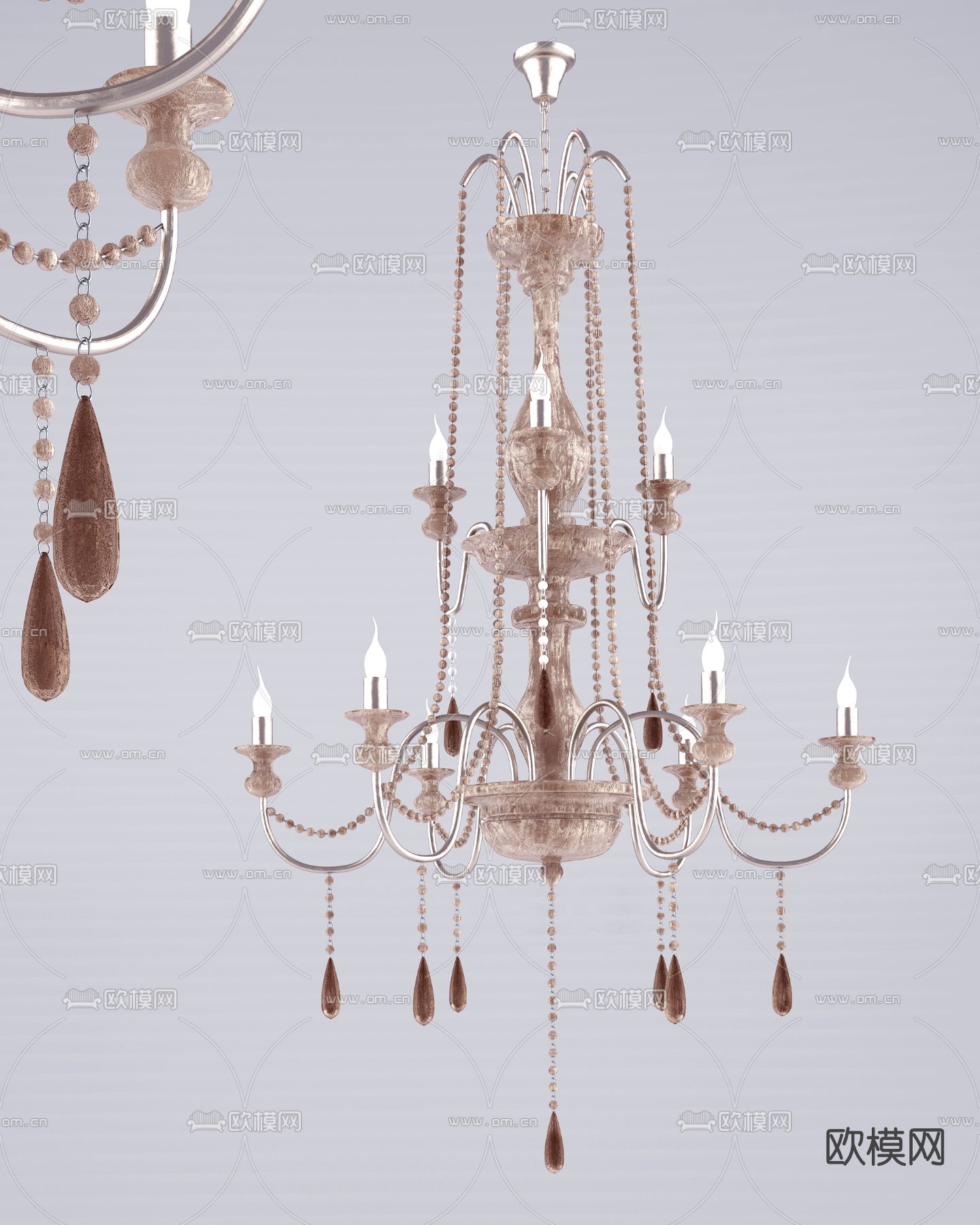欧式水晶吊灯免费3d模型下载