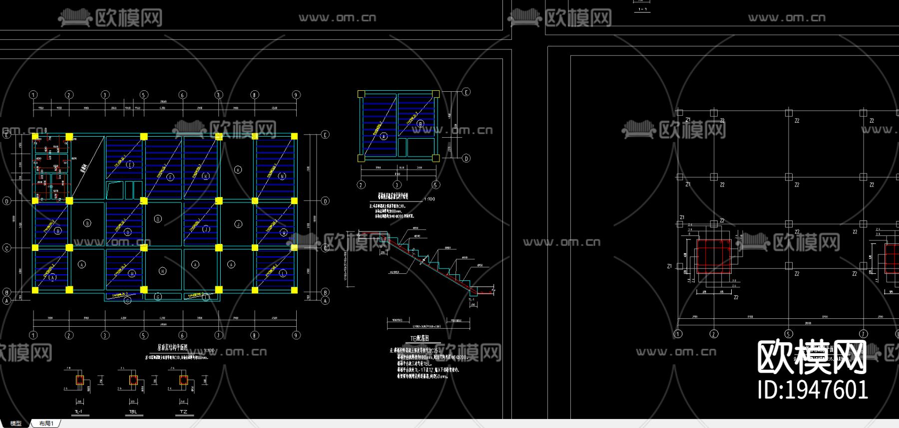 停车场cad平面图下载（渲染图4）