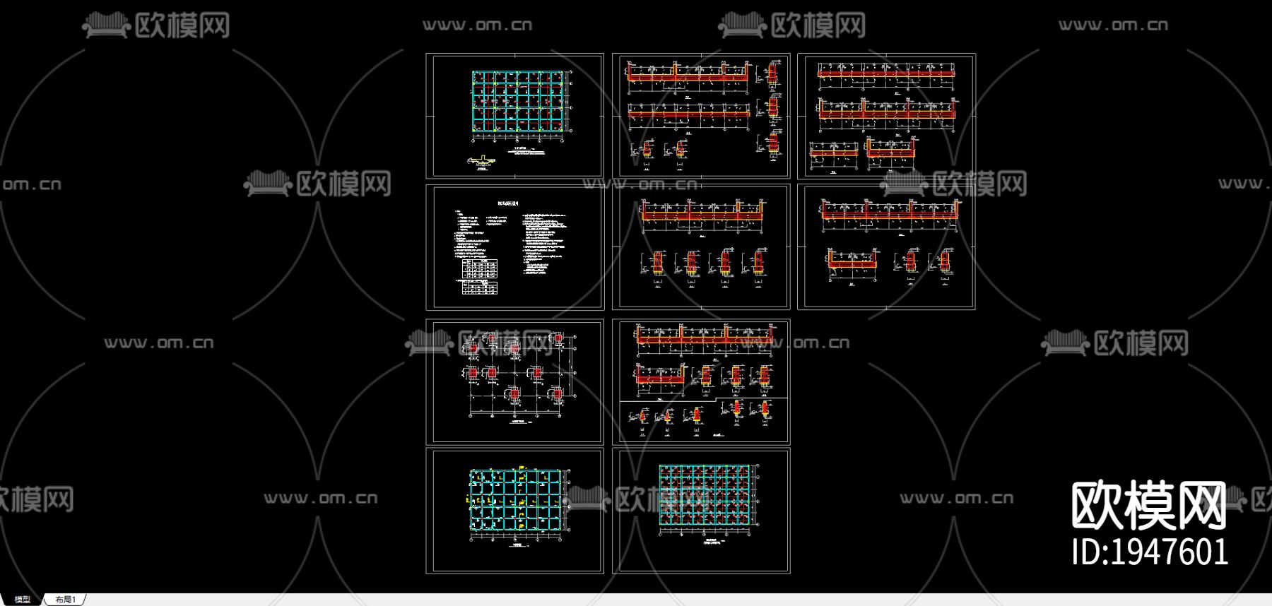 停车场cad平面图下载（渲染图1）