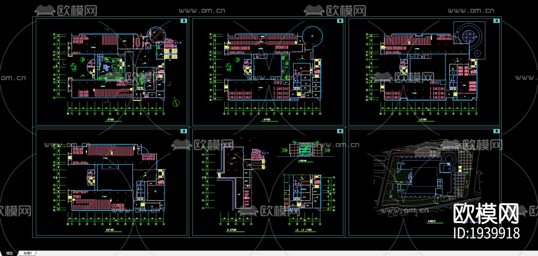 四川农大图书馆CAD施工图下载（渲染图3）