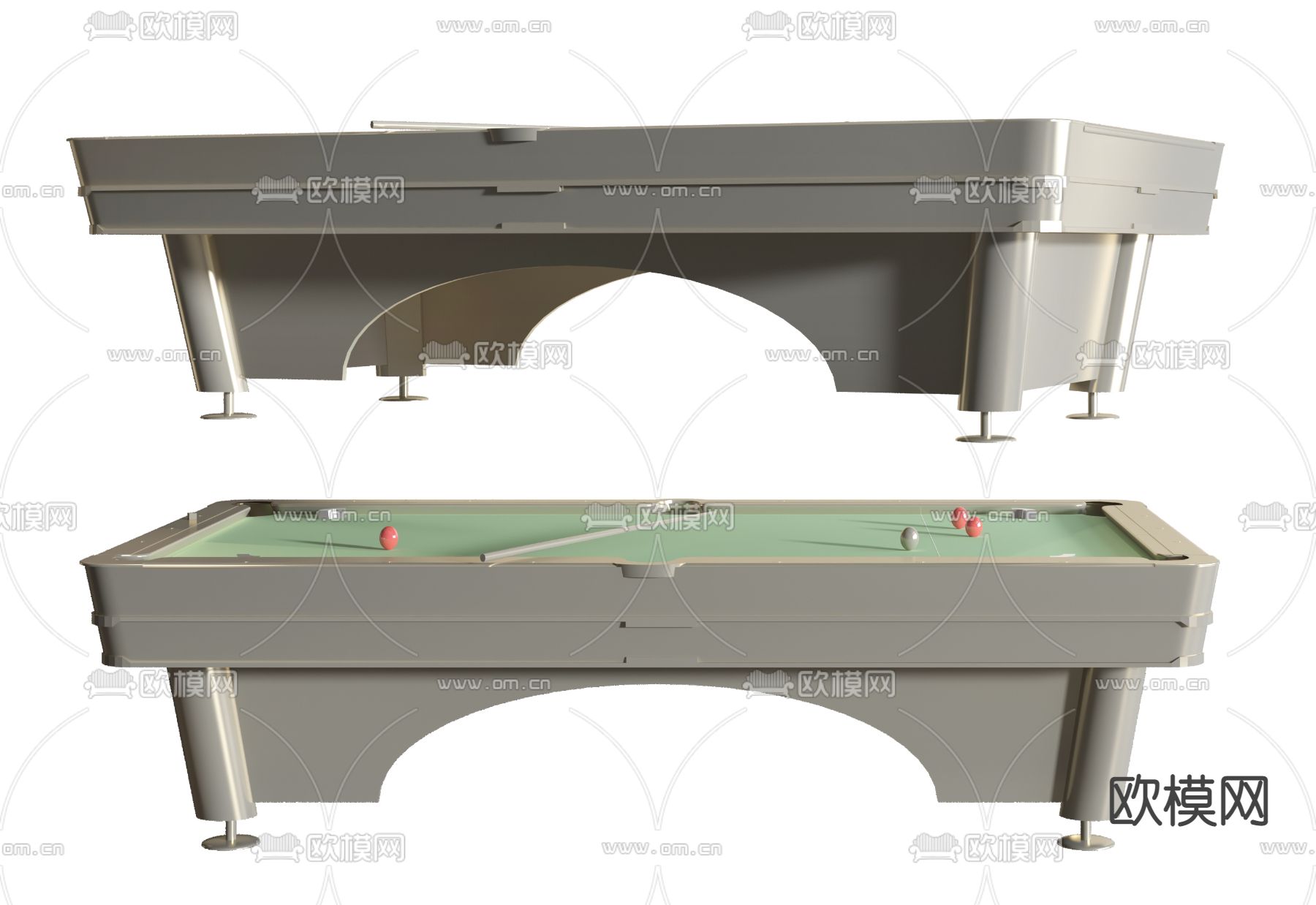 现代台球桌3d模型