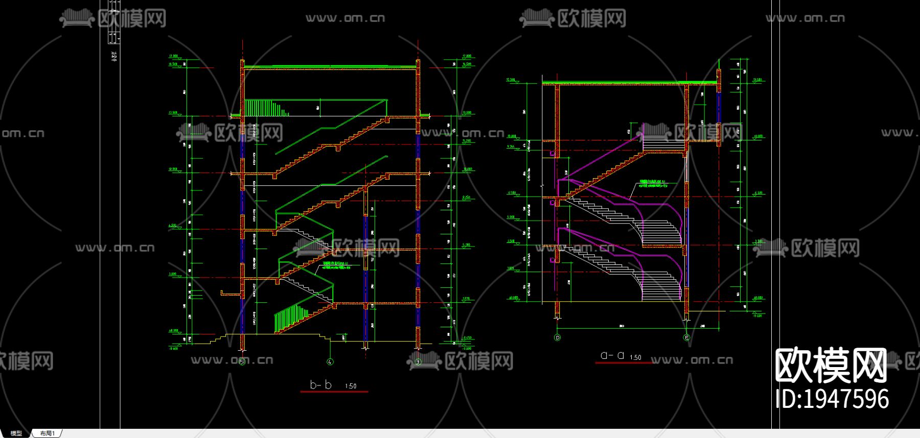 酒店cad施工图下载（渲染图2）
