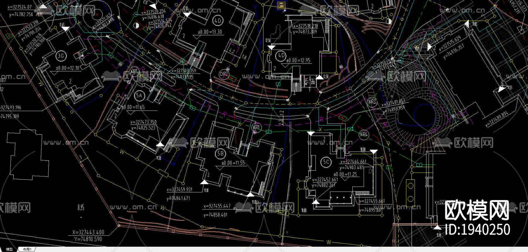 别墅综合布置图下载（渲染图1）