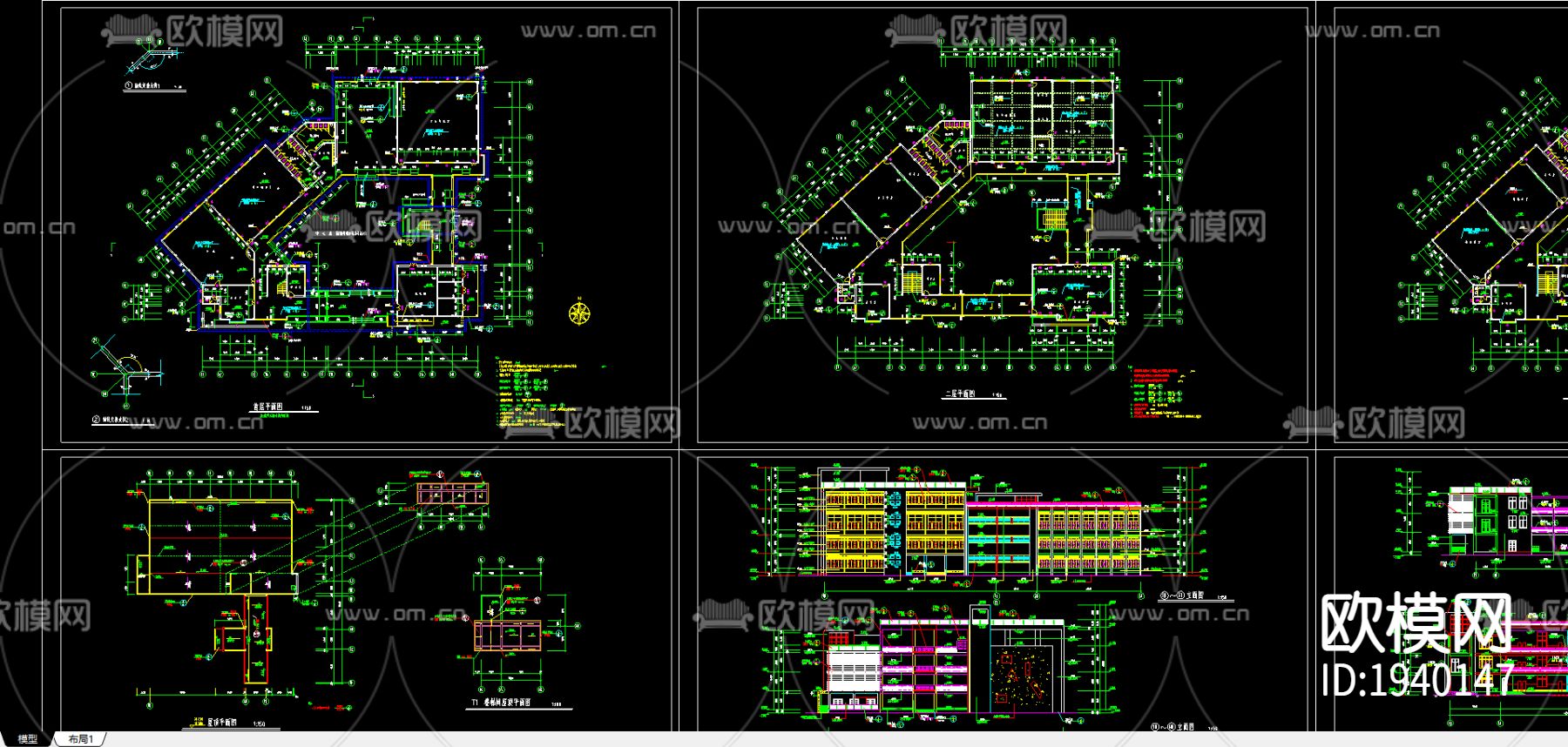 艺术楼建施下载（渲染图3）