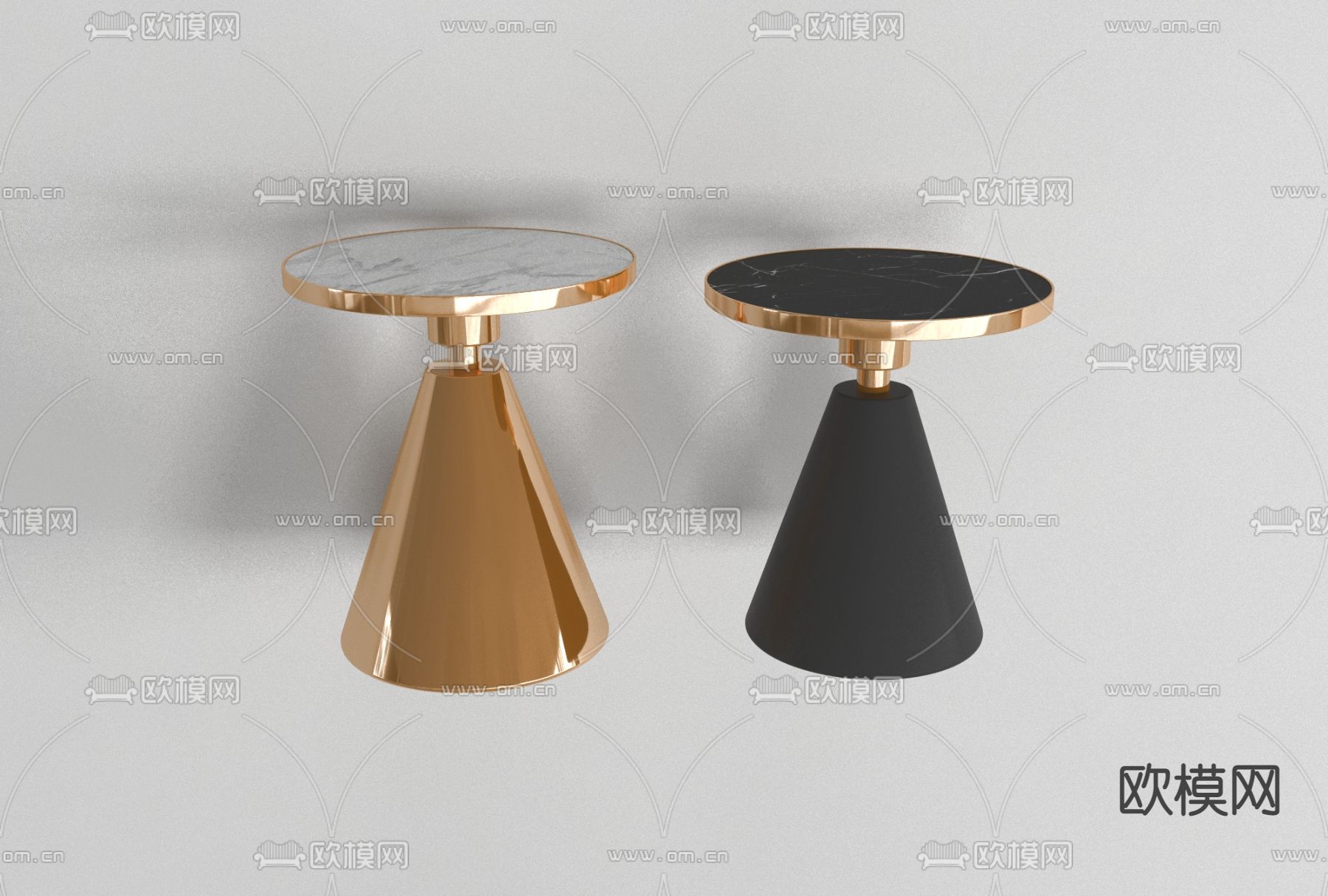 现代轻奢角几圆几免费3d模型下载