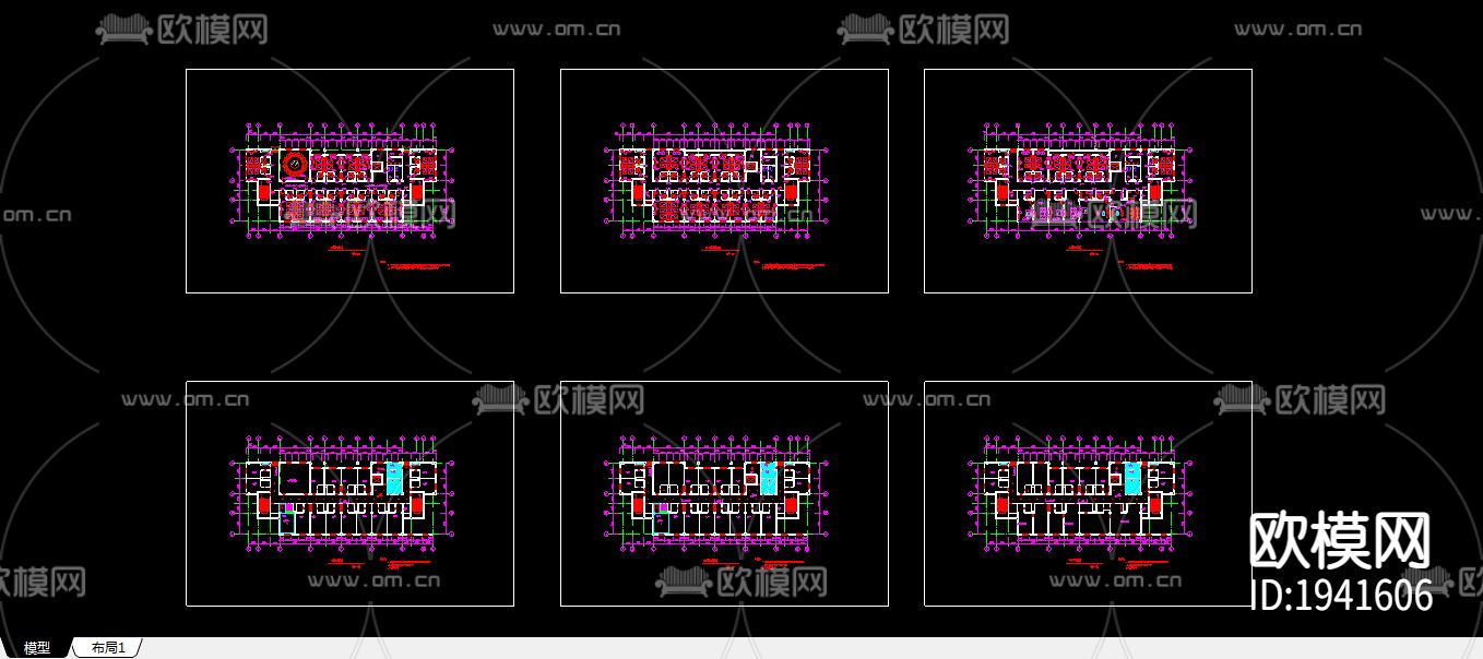 某宾馆cad施工图下载（渲染图2）