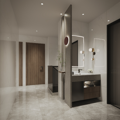 楼梯过道洗手台3d模型