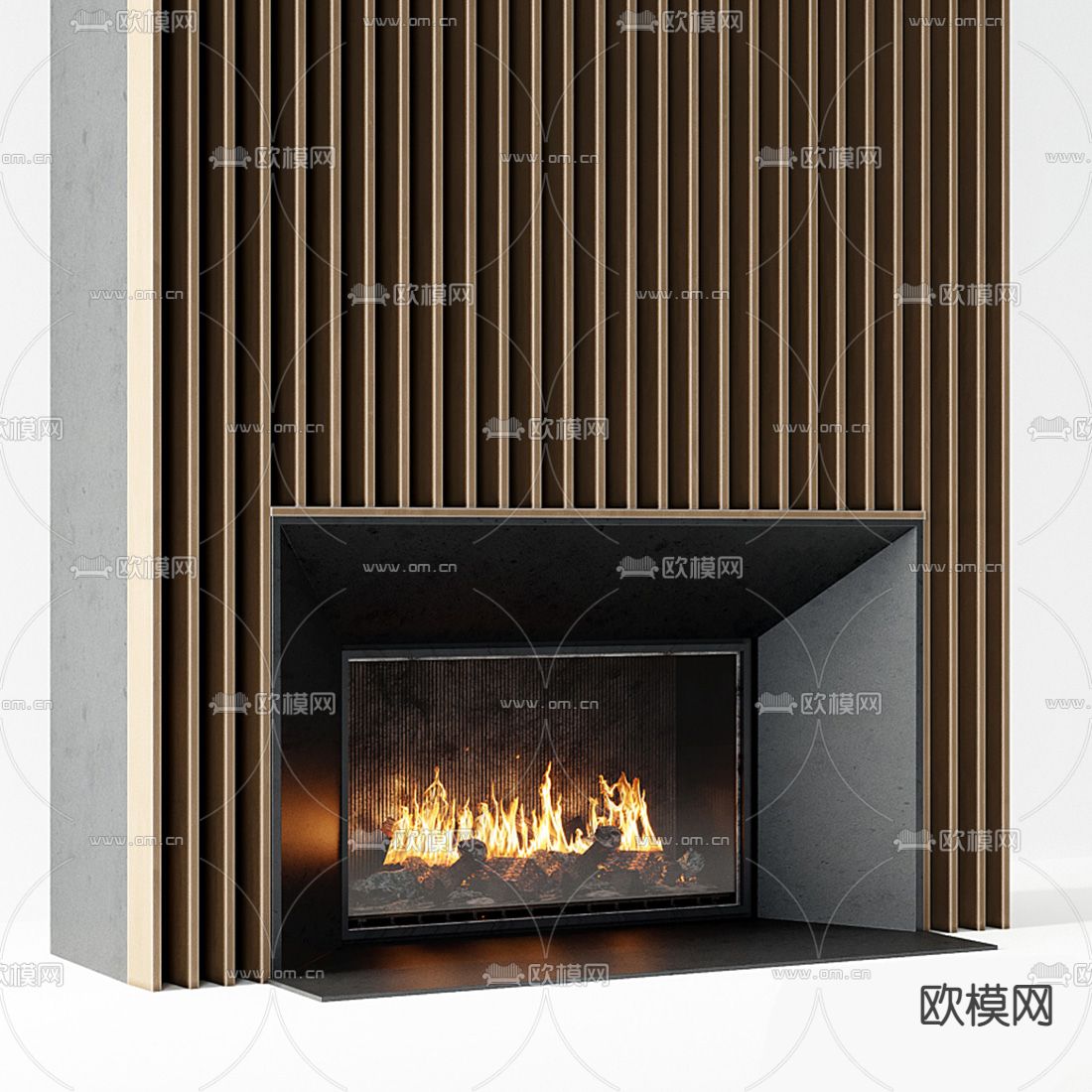 现代壁炉3d模型下载（渲染图3）