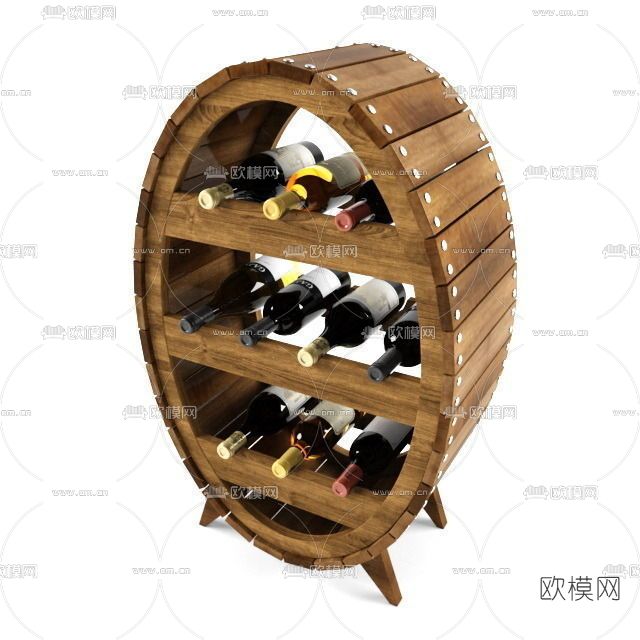 现代酒柜酒架免费3d模型下载