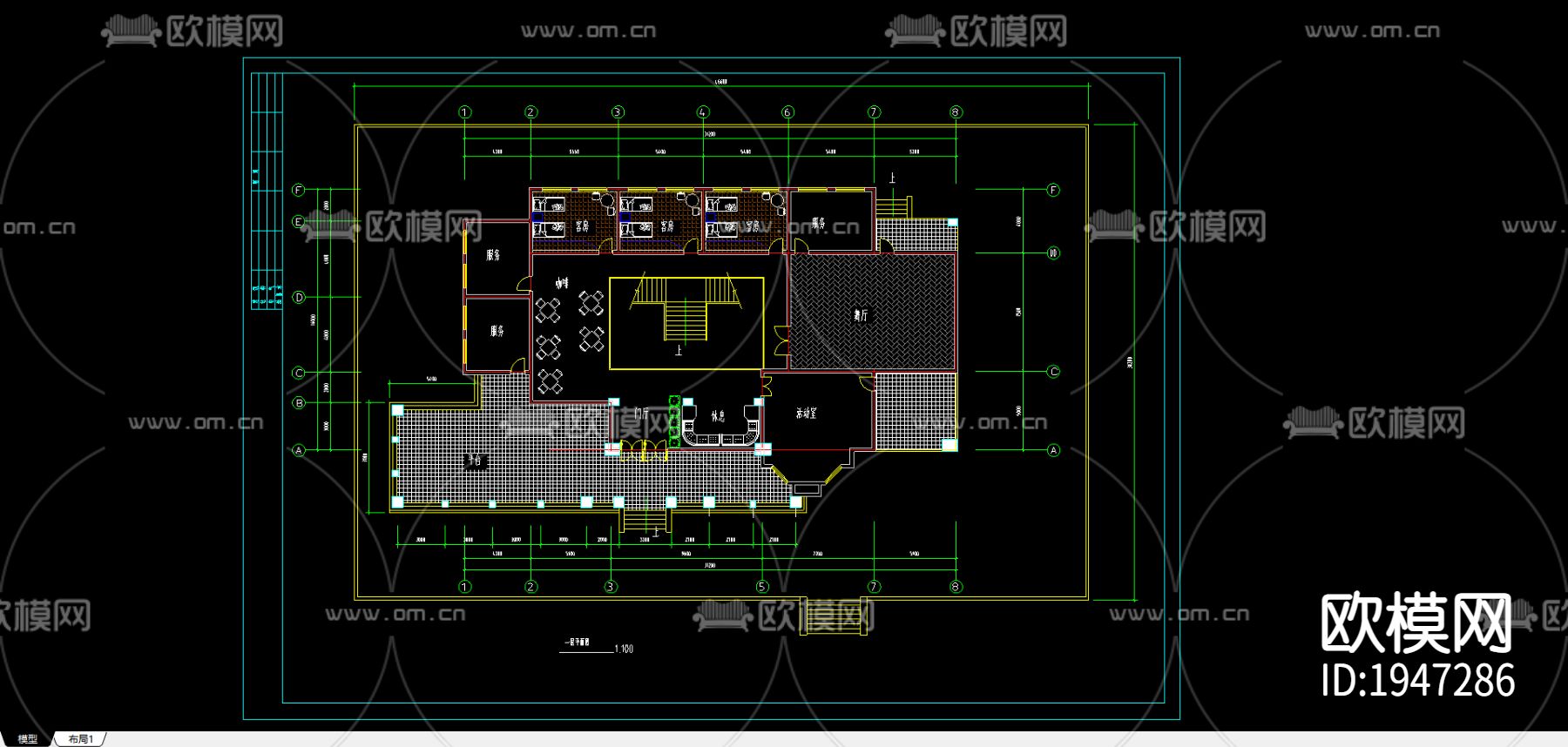 情人堡cad施工图下载（渲染图2）