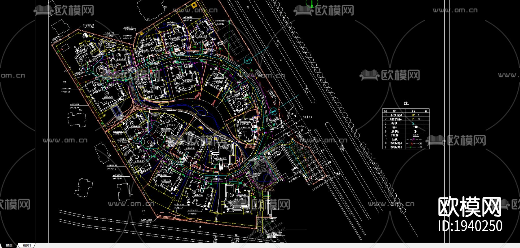 别墅综合布置图下载（渲染图3）