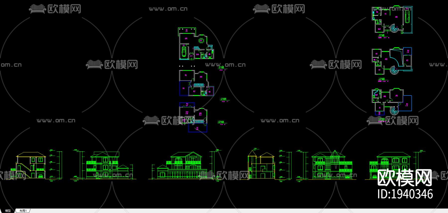 单体别墅设计下载（渲染图1）
