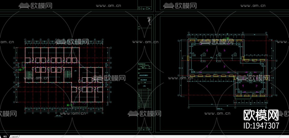員工宿舍cad施工圖下載(渲染圖3)